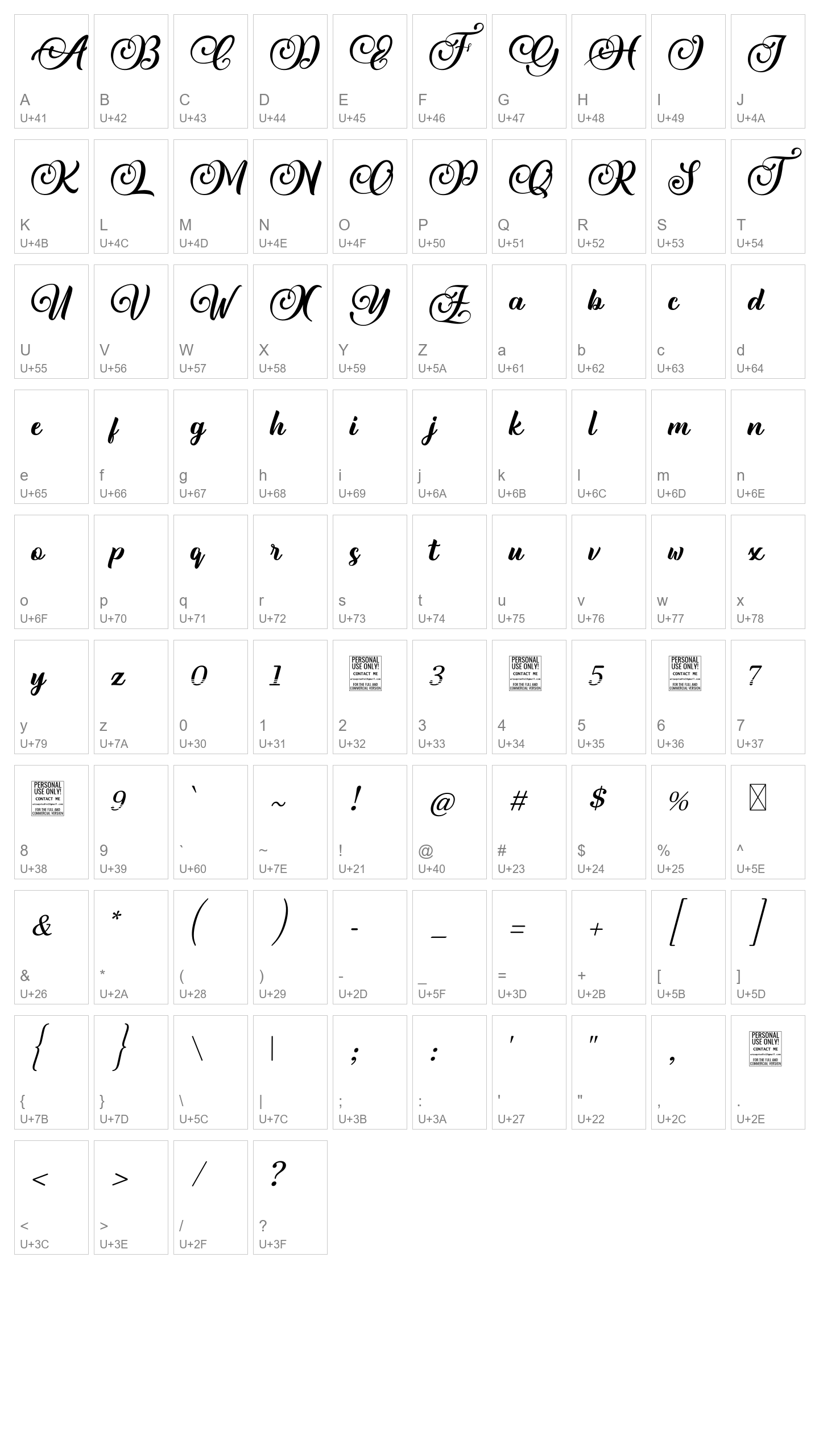 Character Map Image