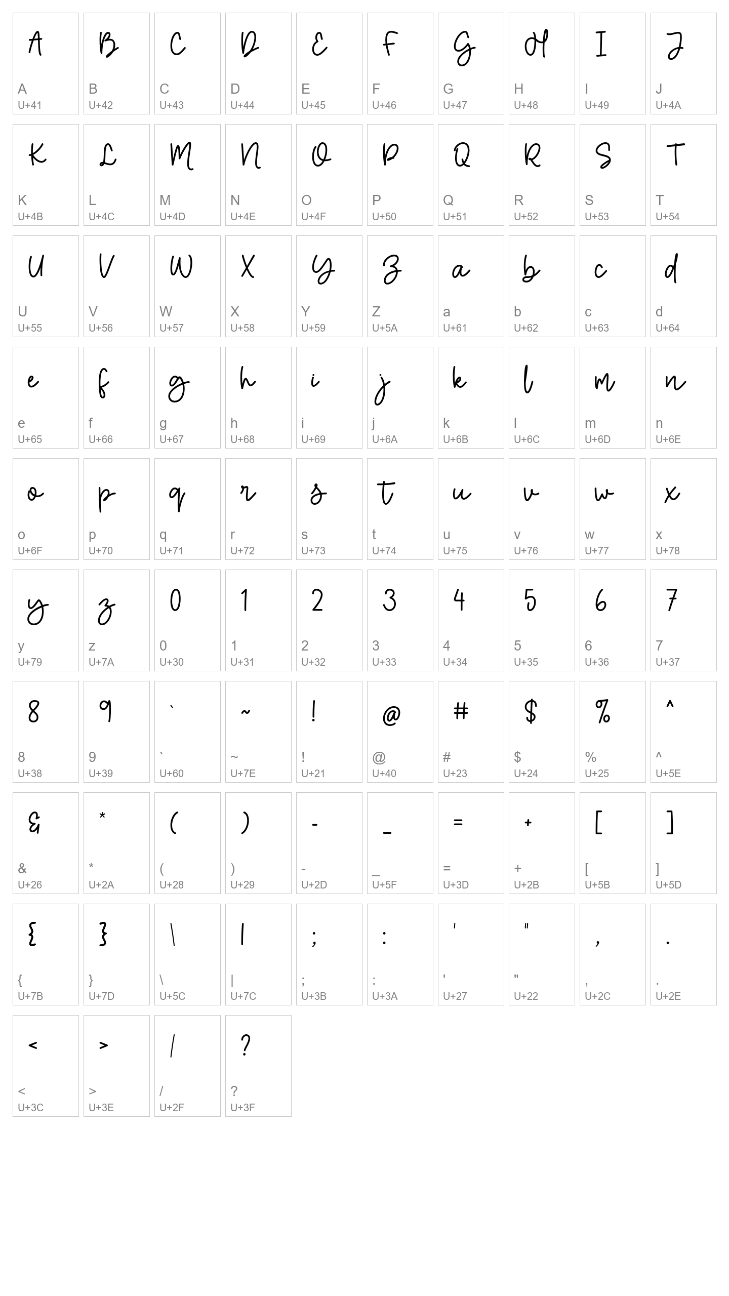 Character Map Image