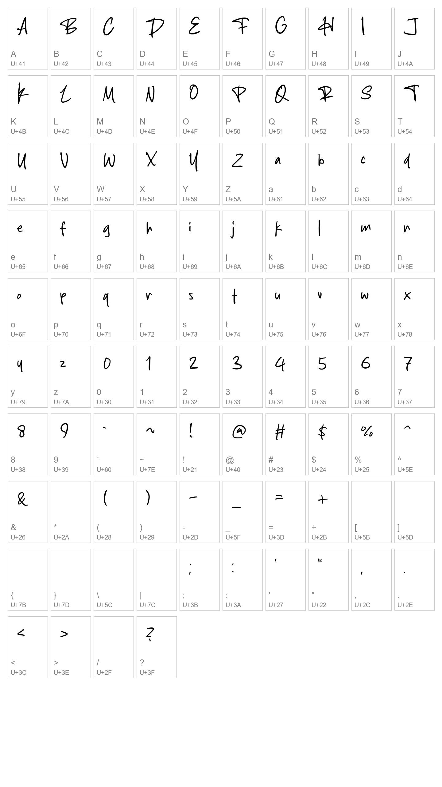 Character Map Image