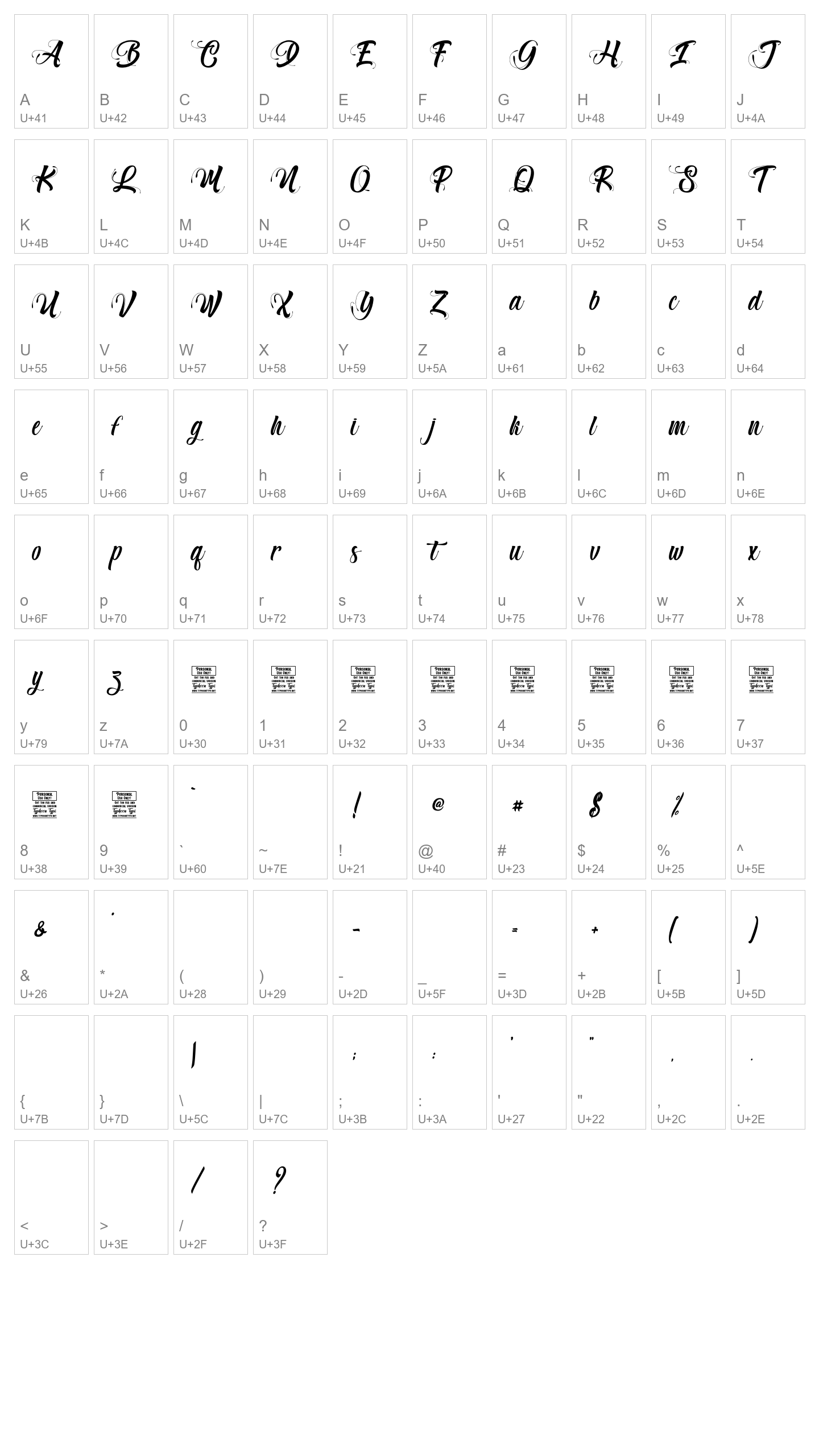 Character Map Image