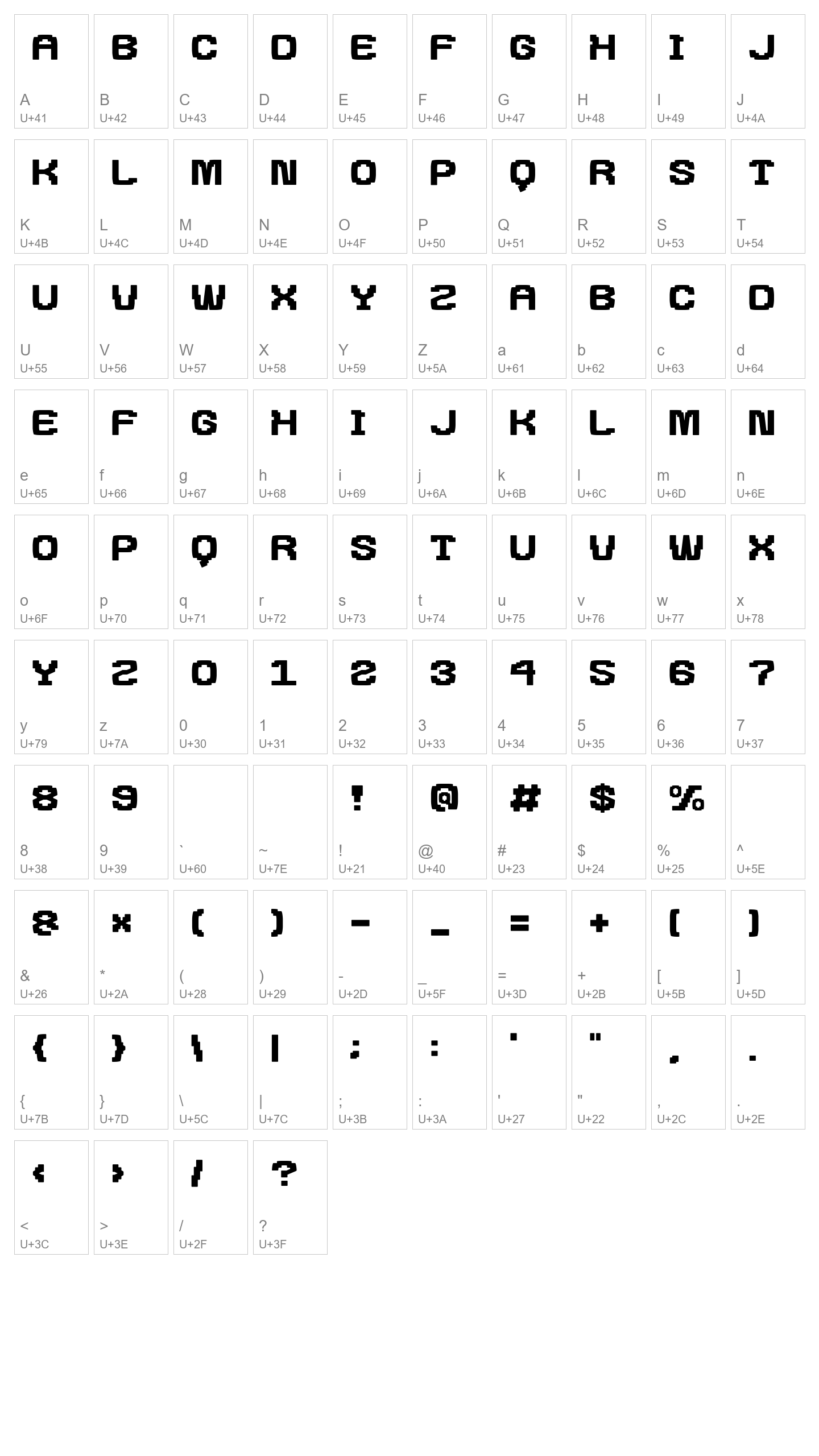Character Map Image