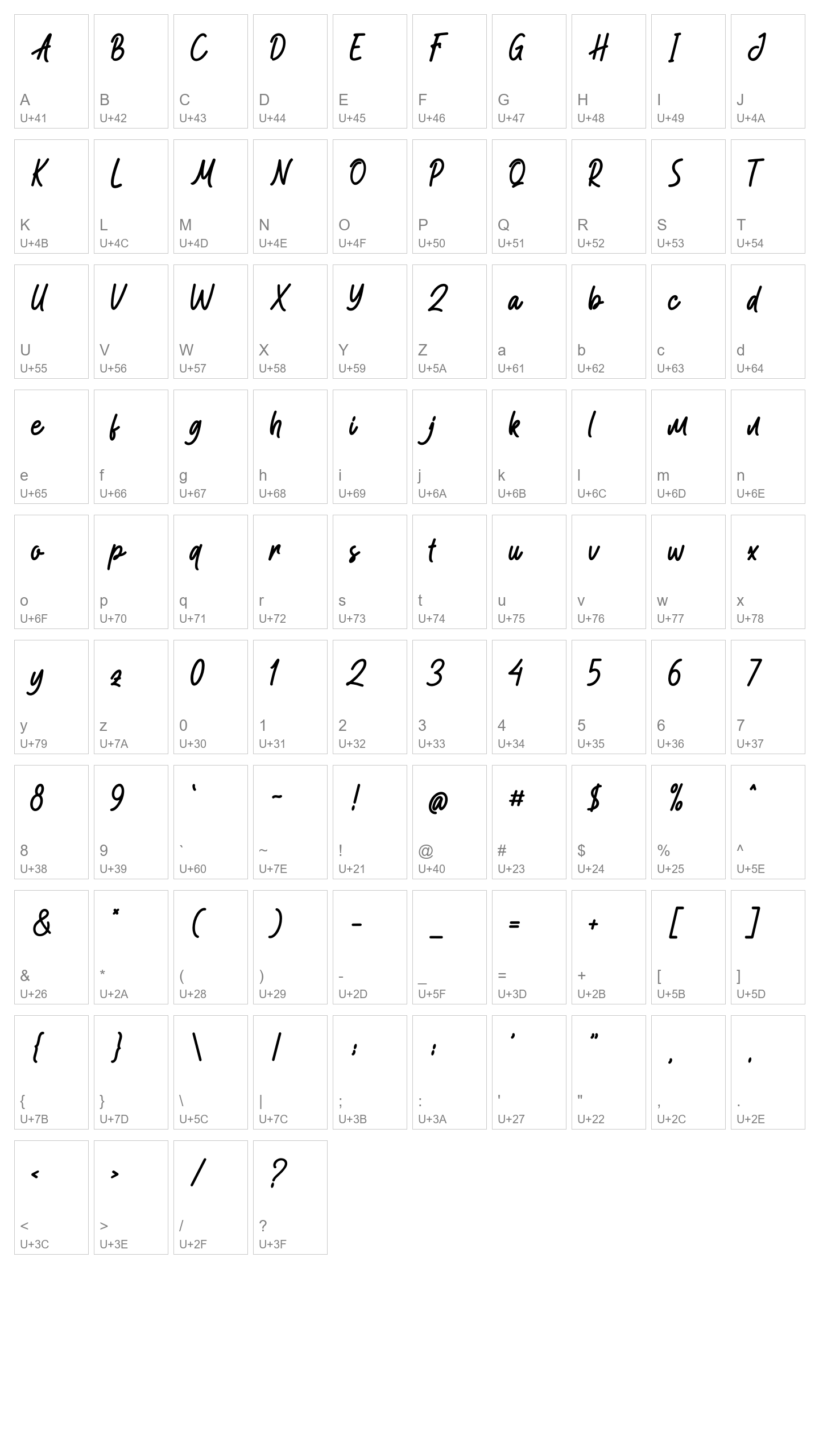 Character Map Image