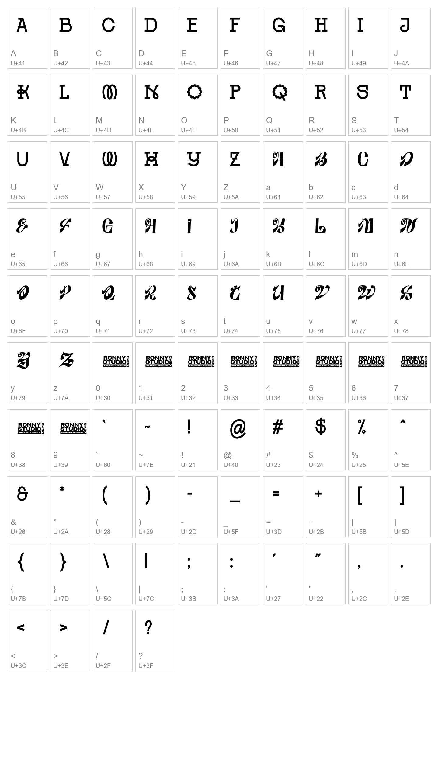 Character Map Image