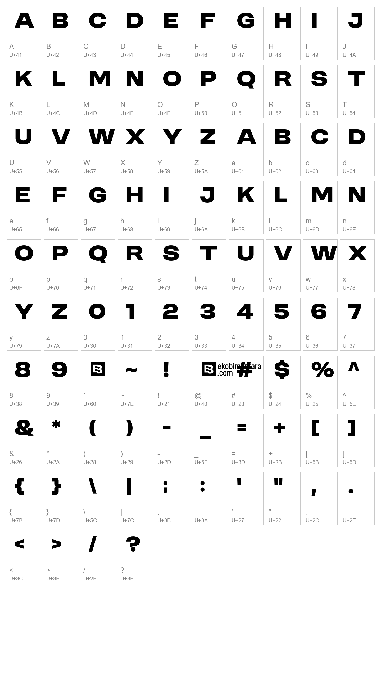 Character Map Image