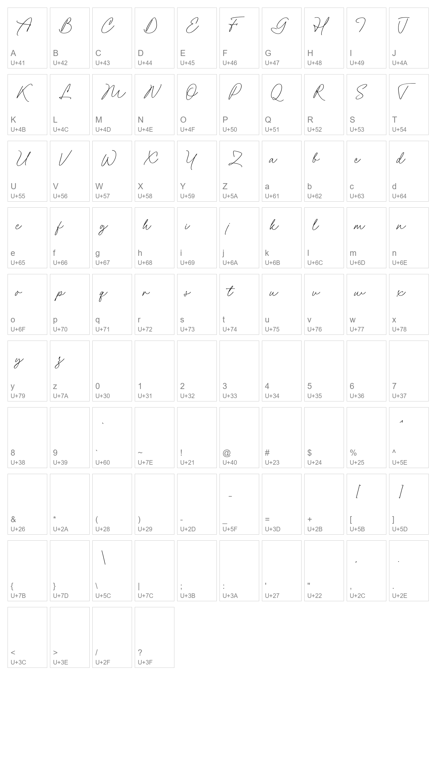 Character Map Image