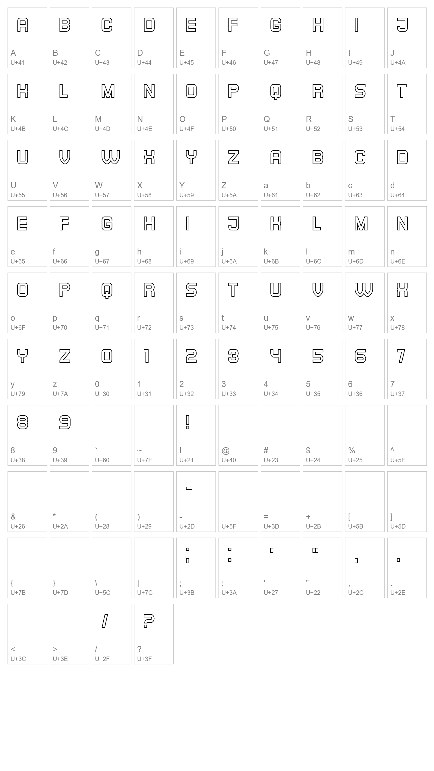 Character Map Image