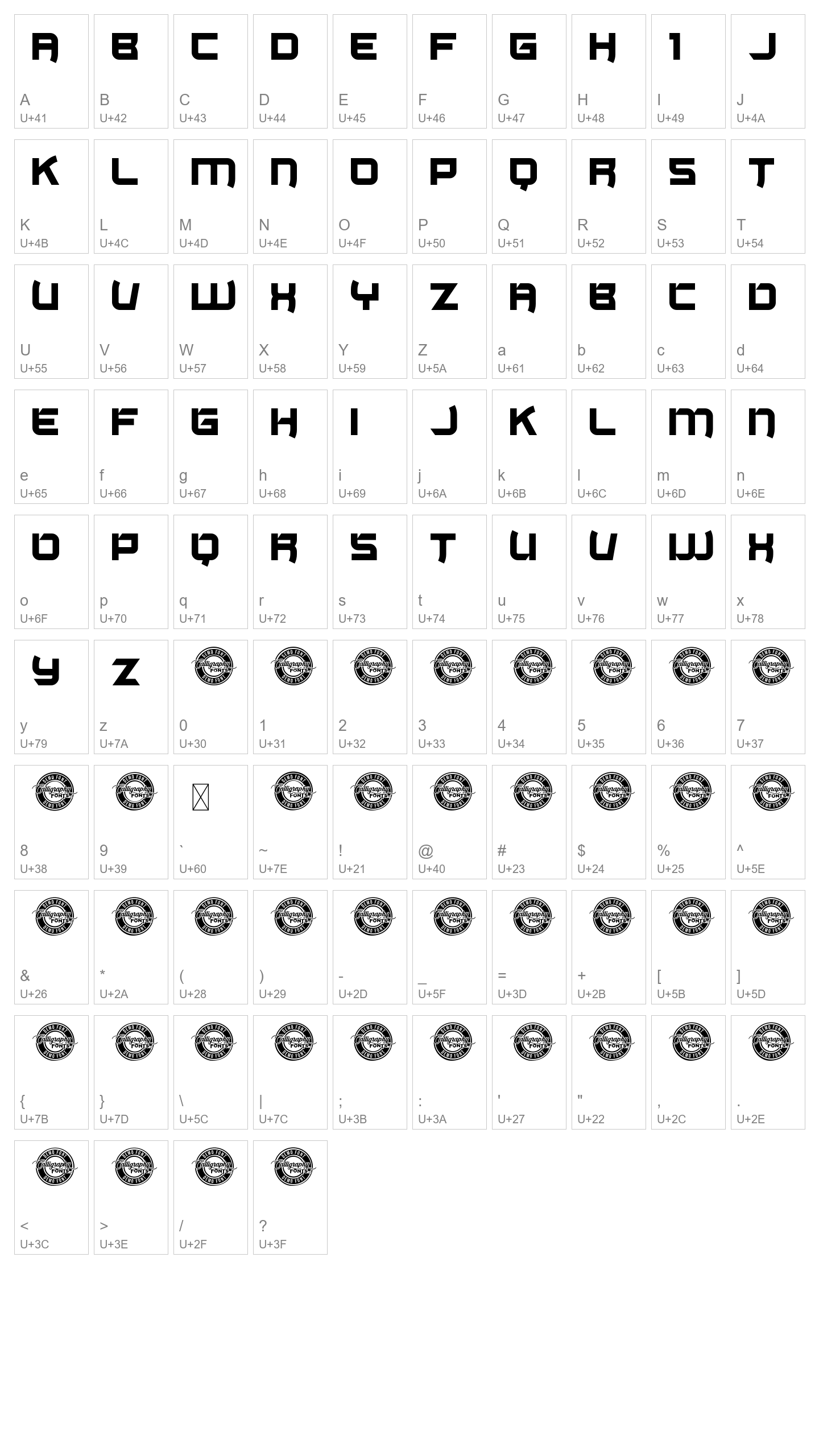 Character Map Image
