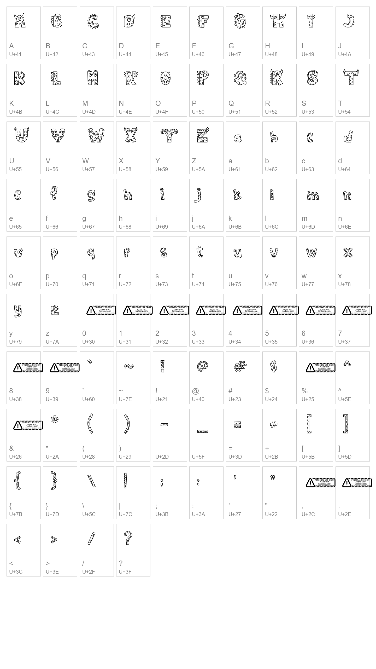 Character Map Image