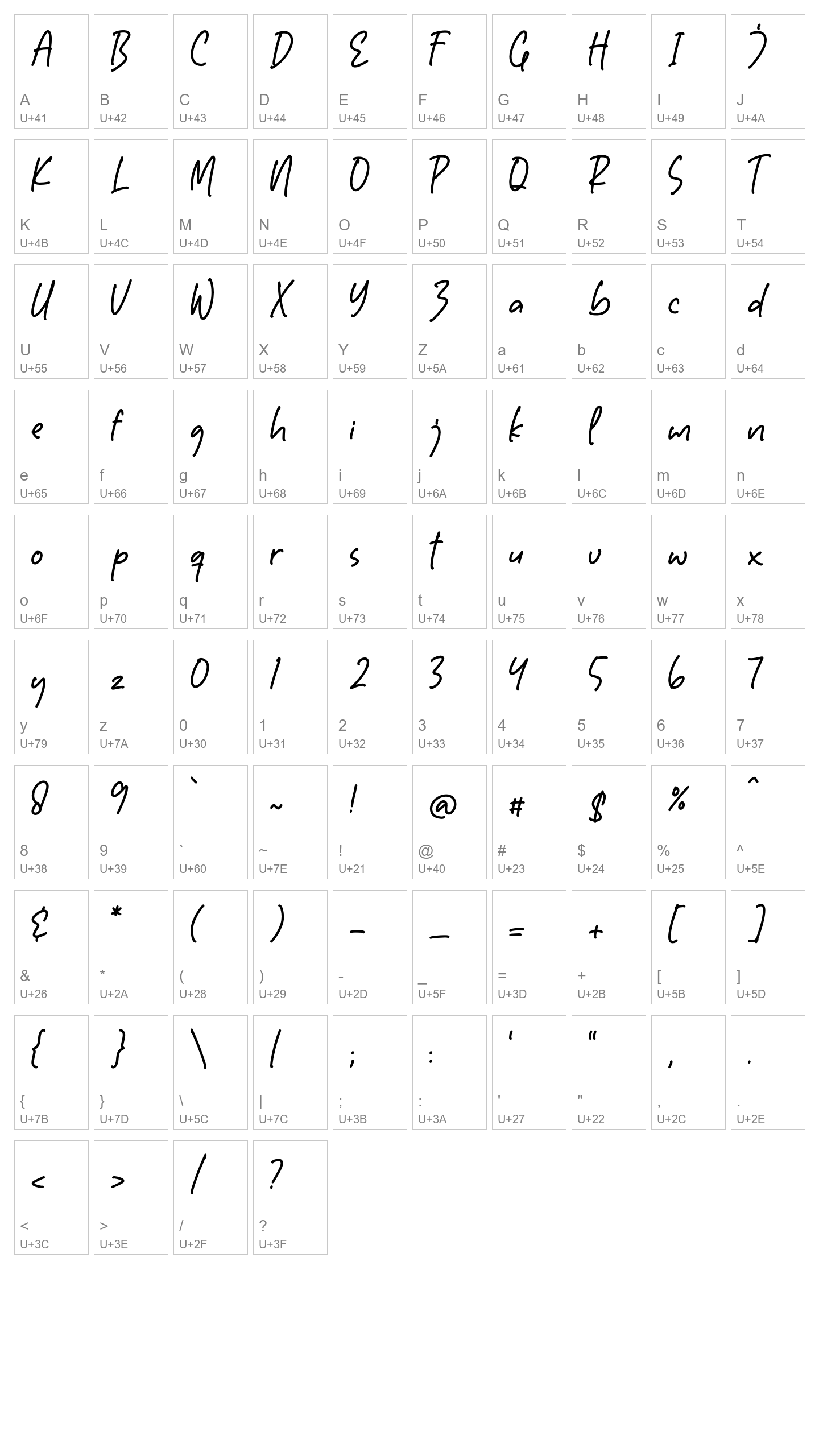 Character Map Image