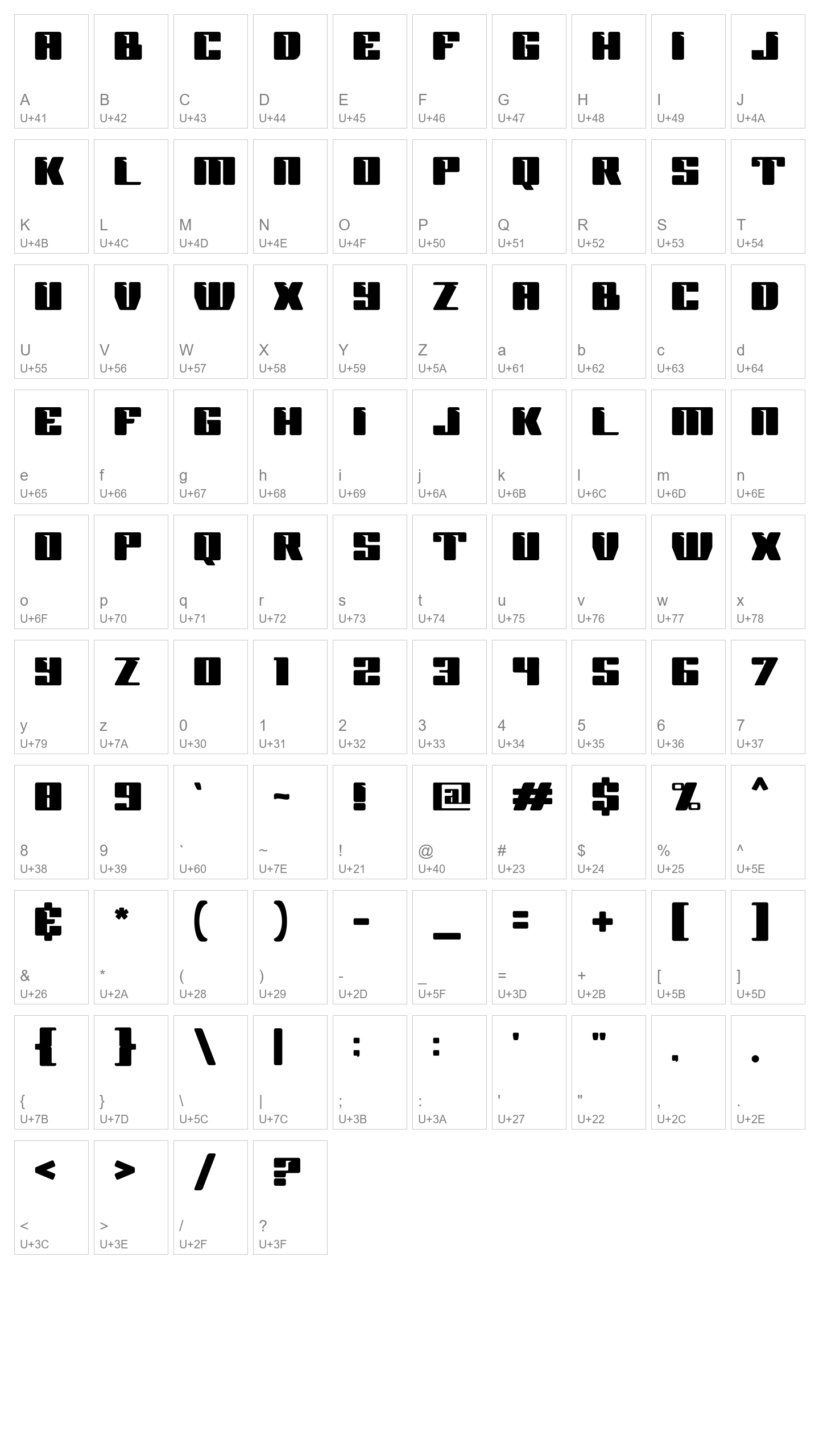 Character Map Image
