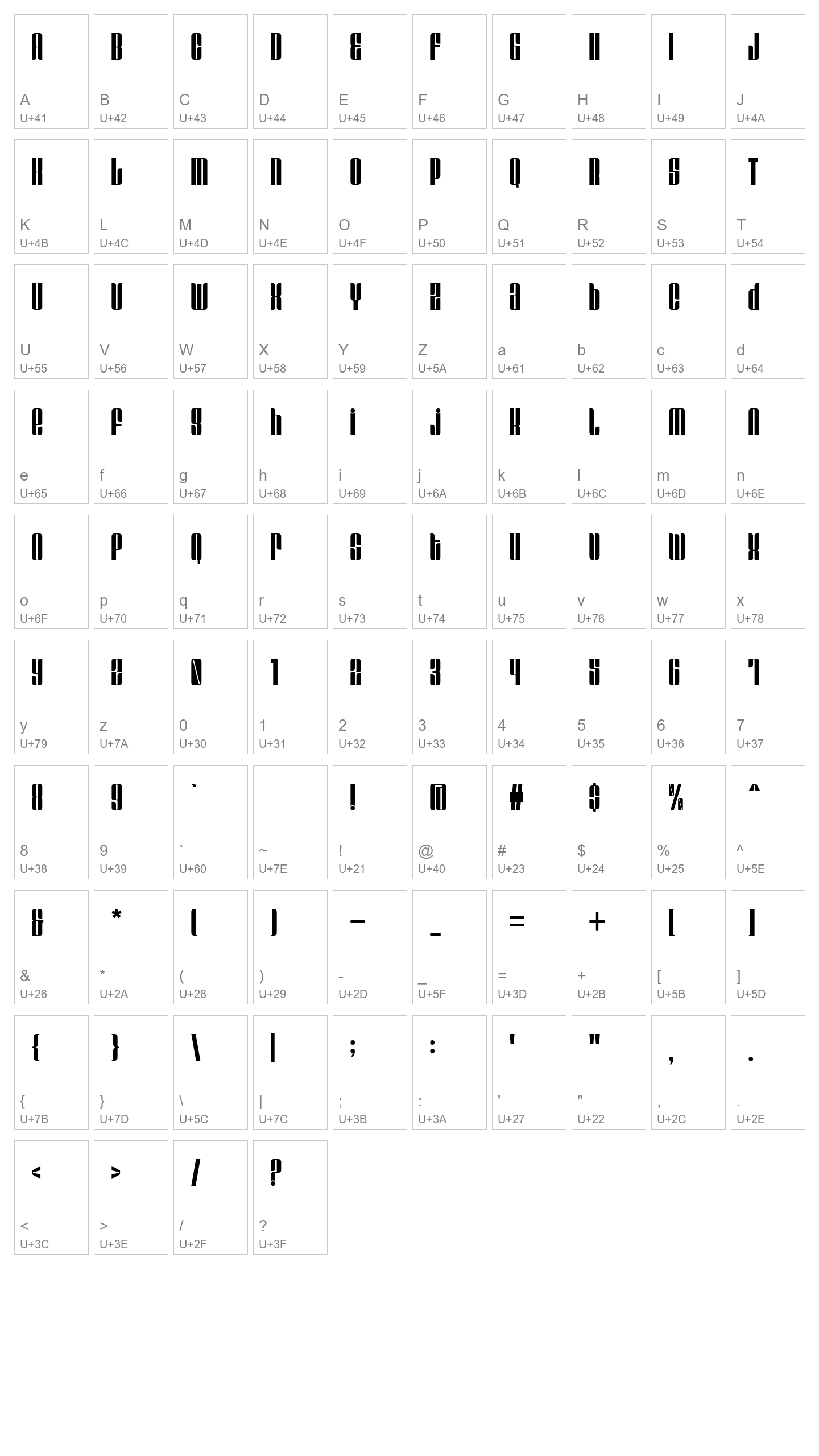 Character Map Image