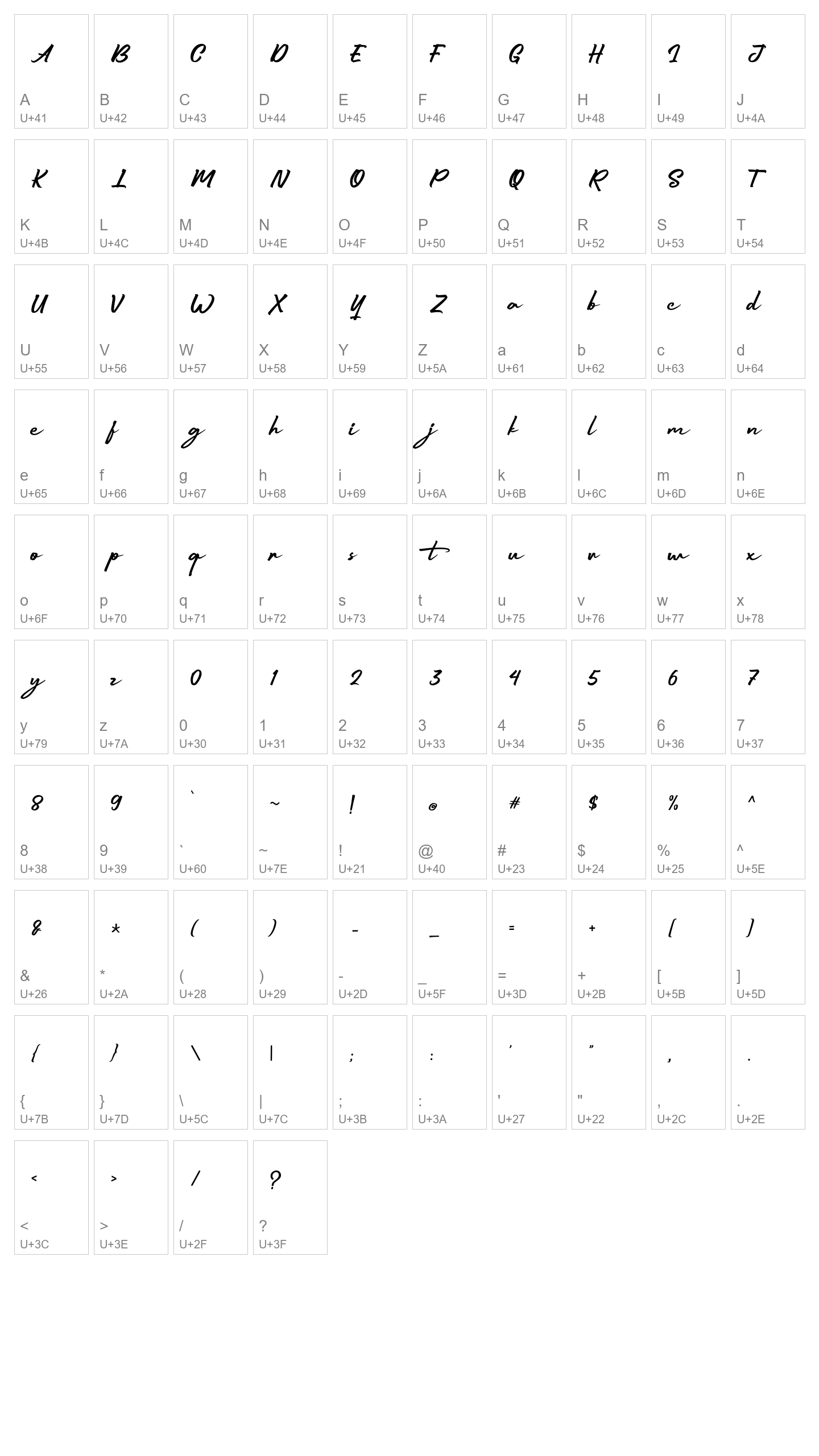 Character Map Image