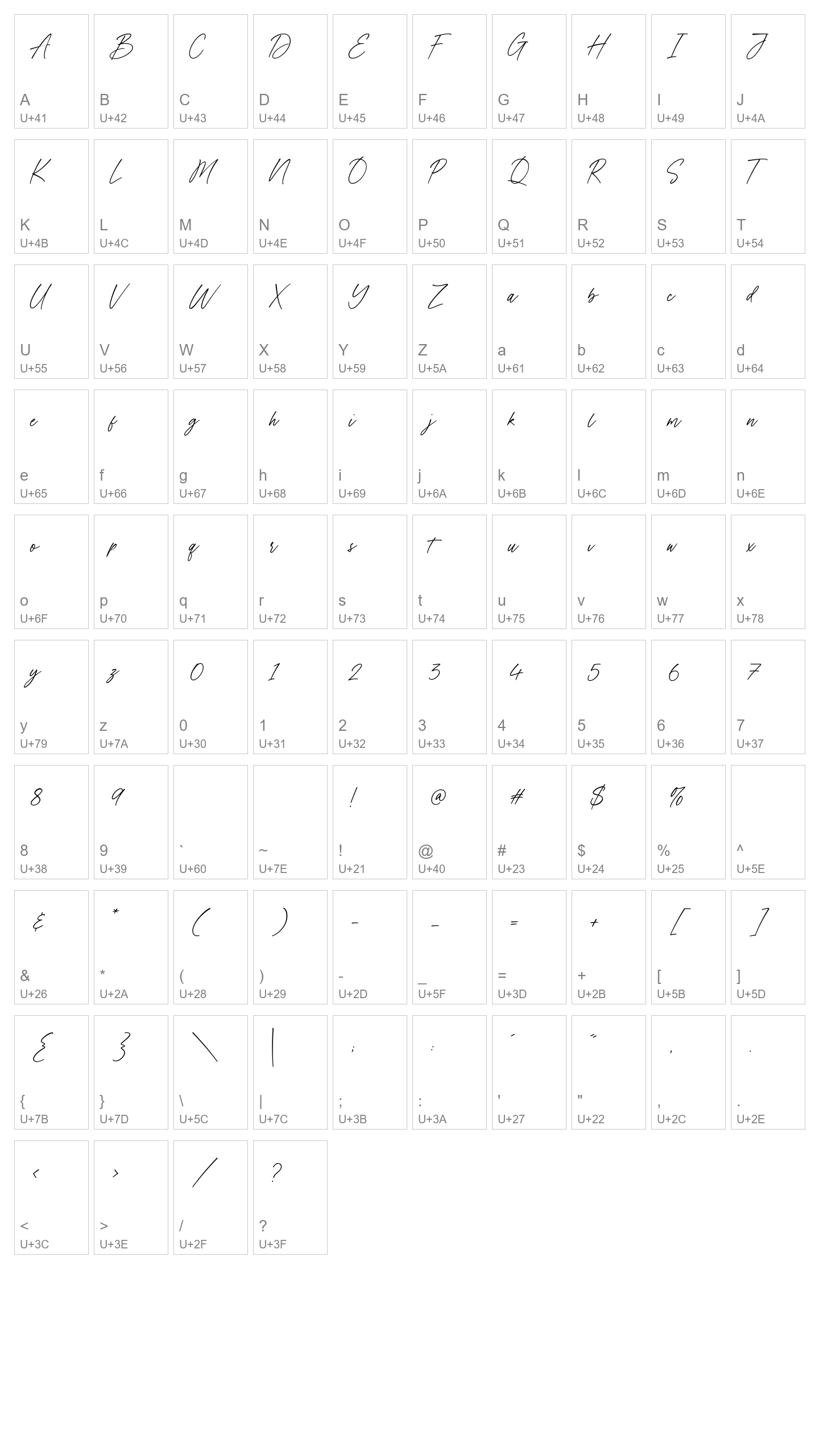 Character Map Image