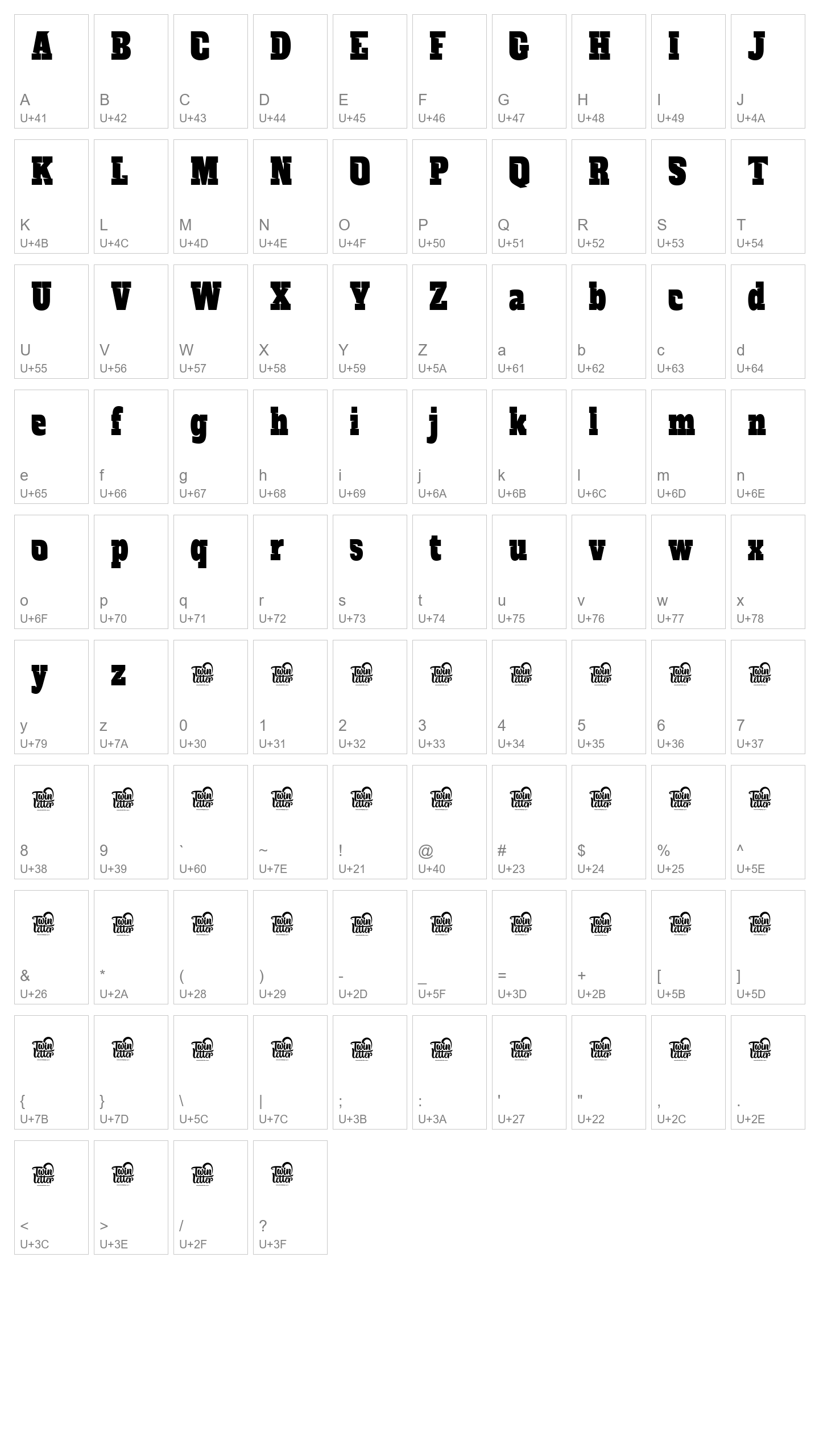 Character Map Image