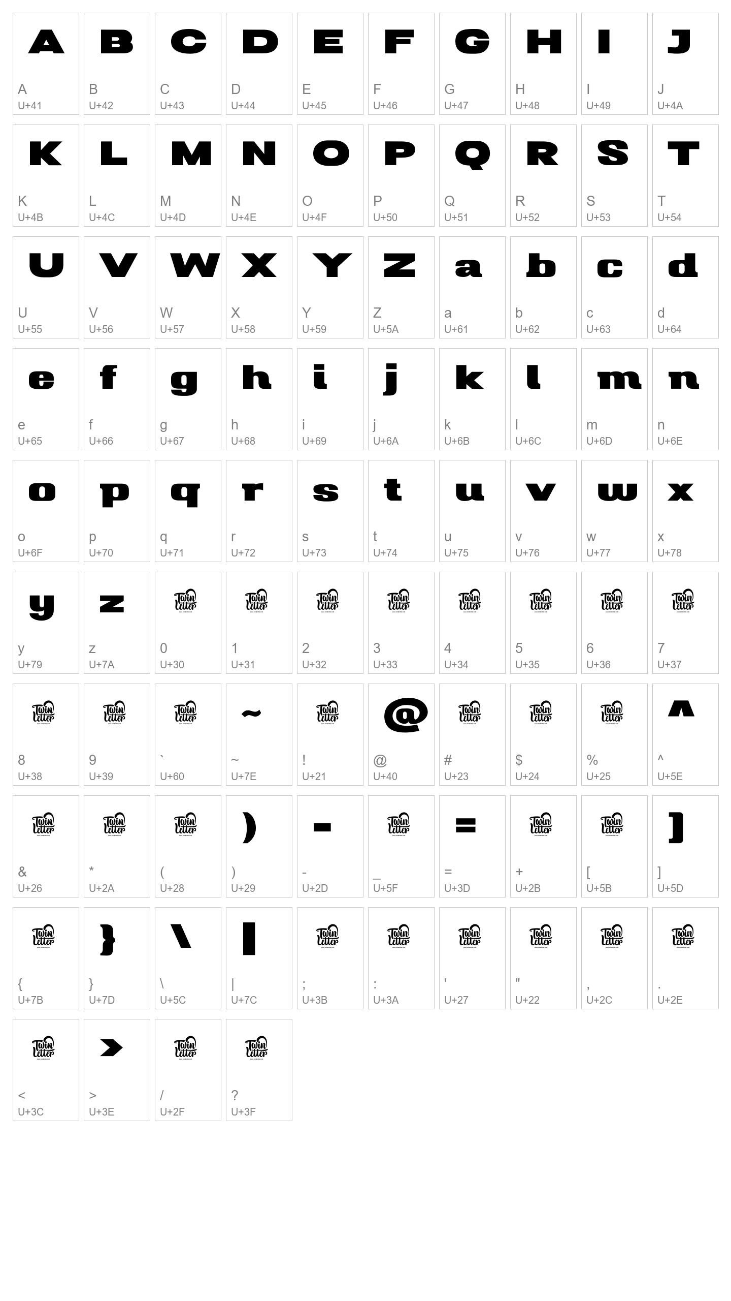 Character Map Image
