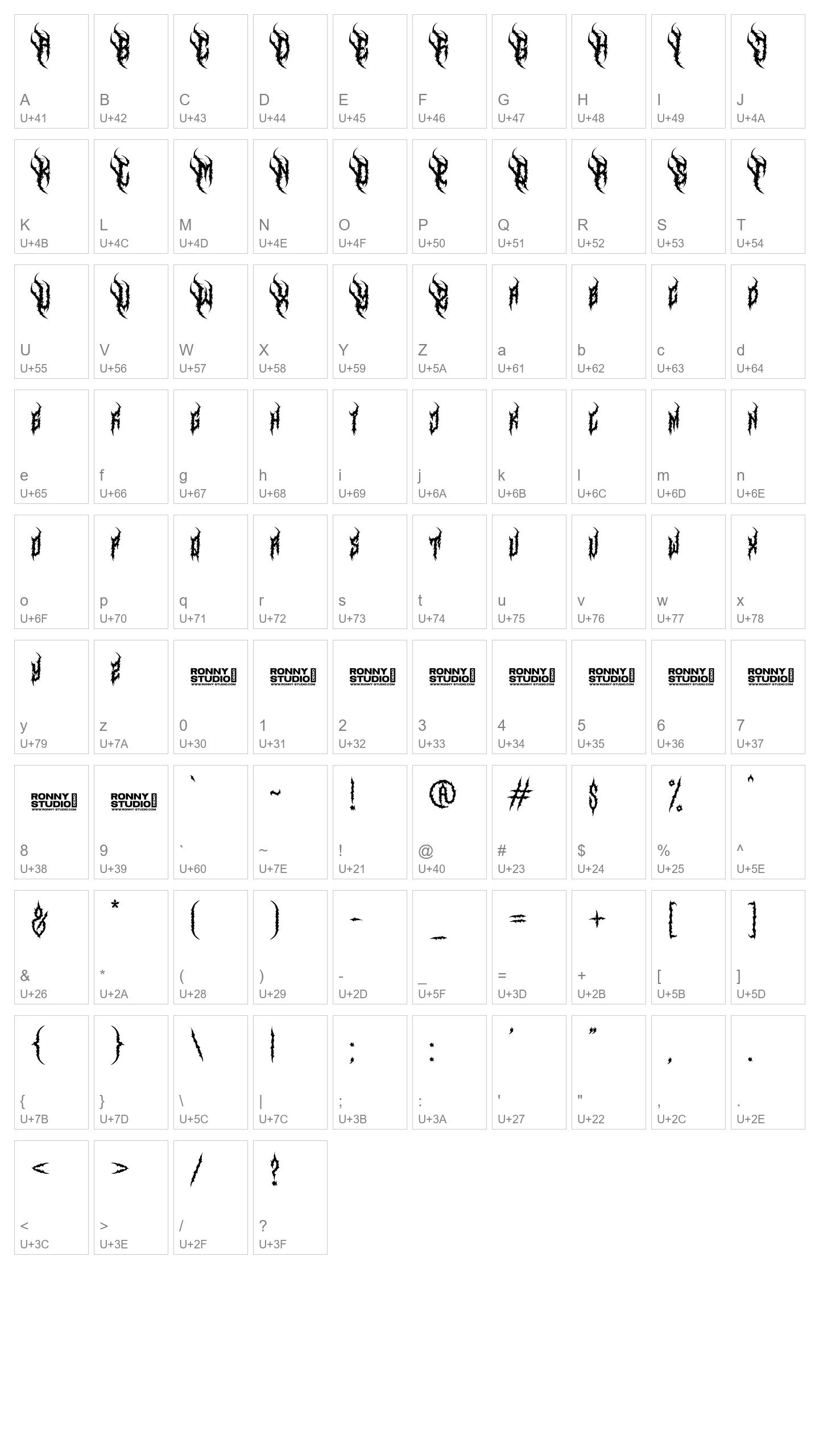 Character Map Image