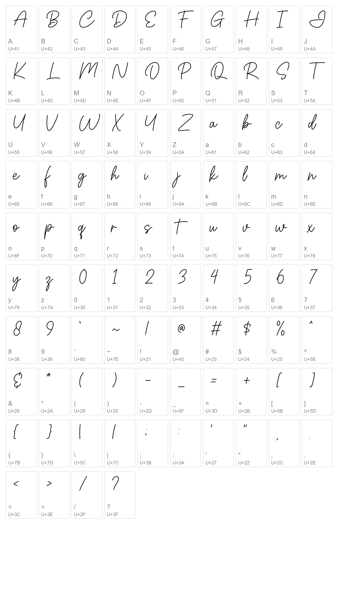Character Map Image