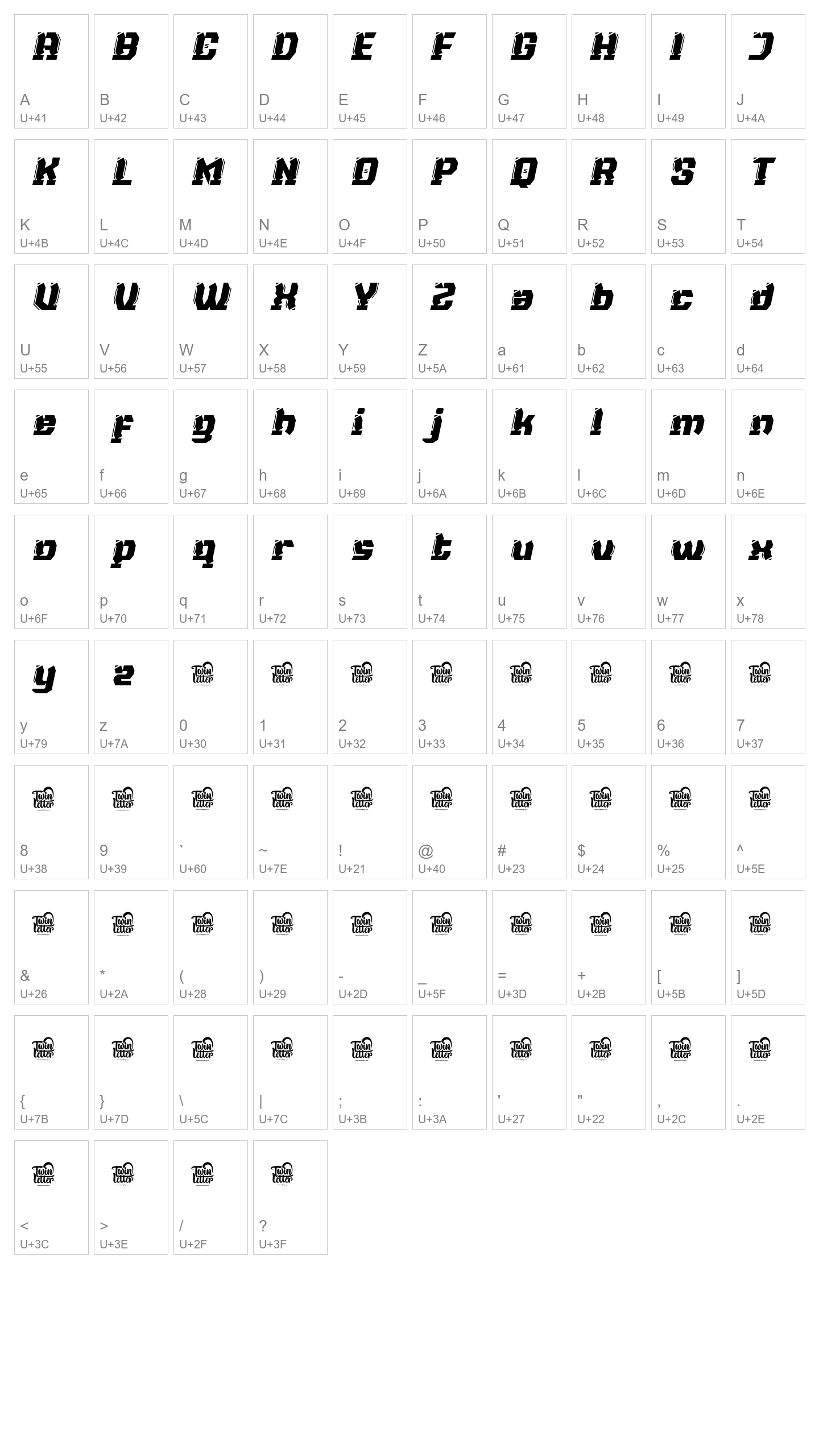 Character Map Image