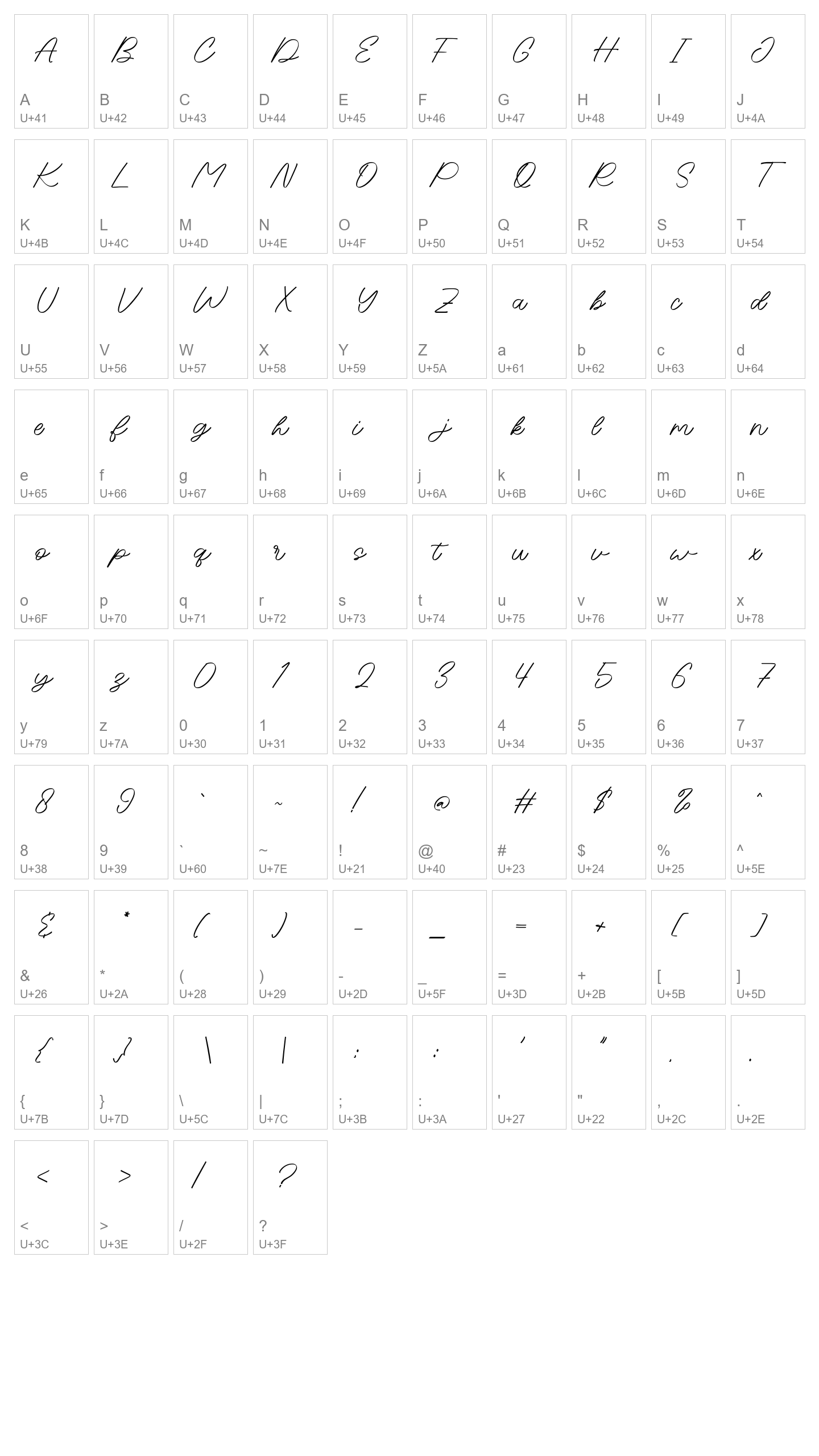 Character Map Image