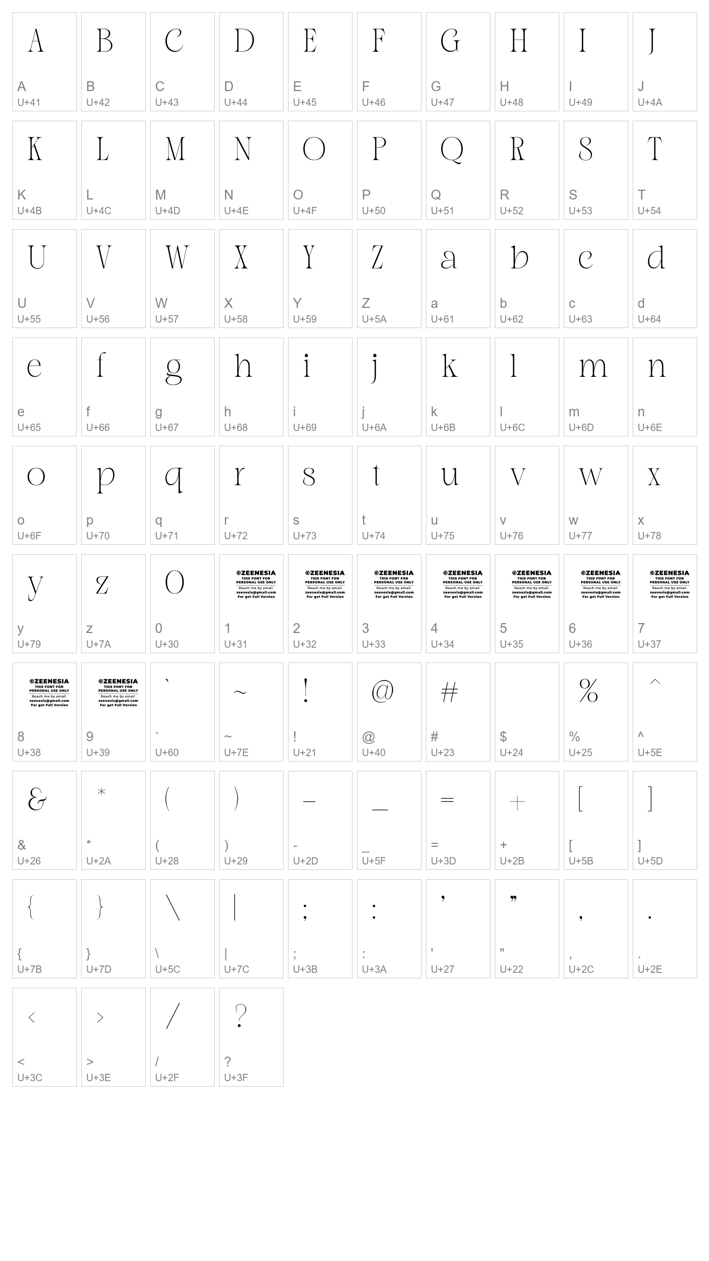Character Map Image