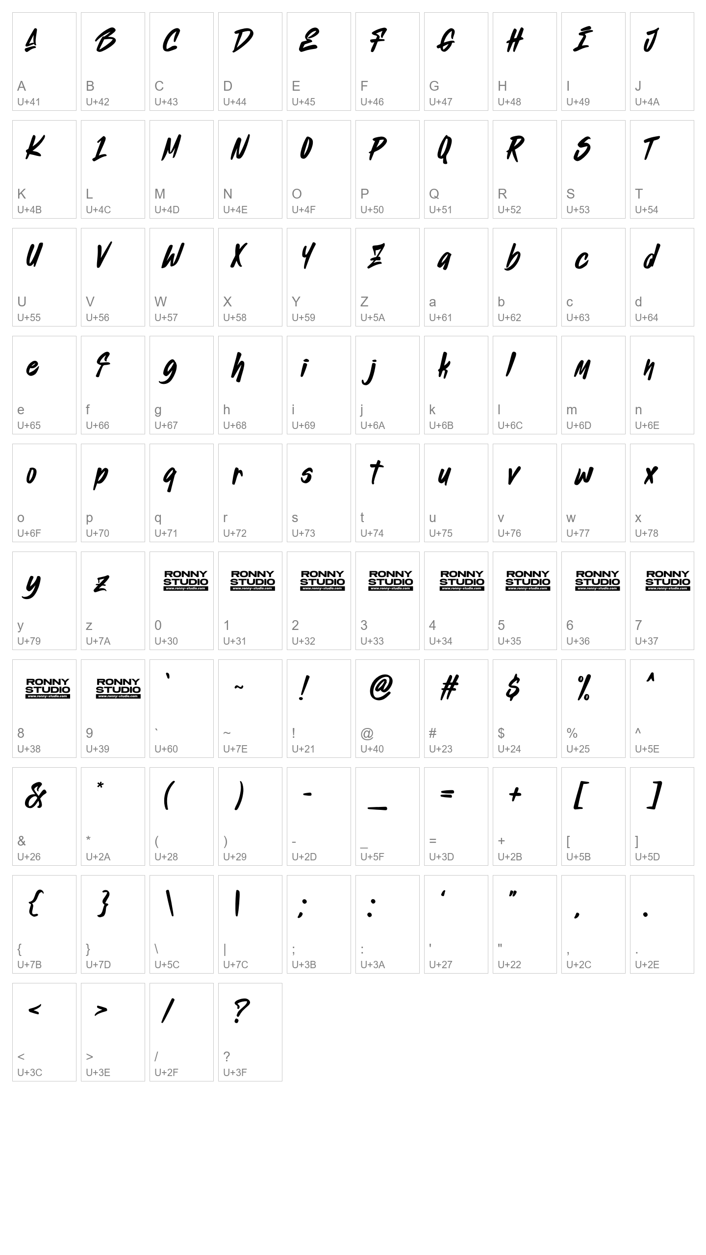 Character Map Image
