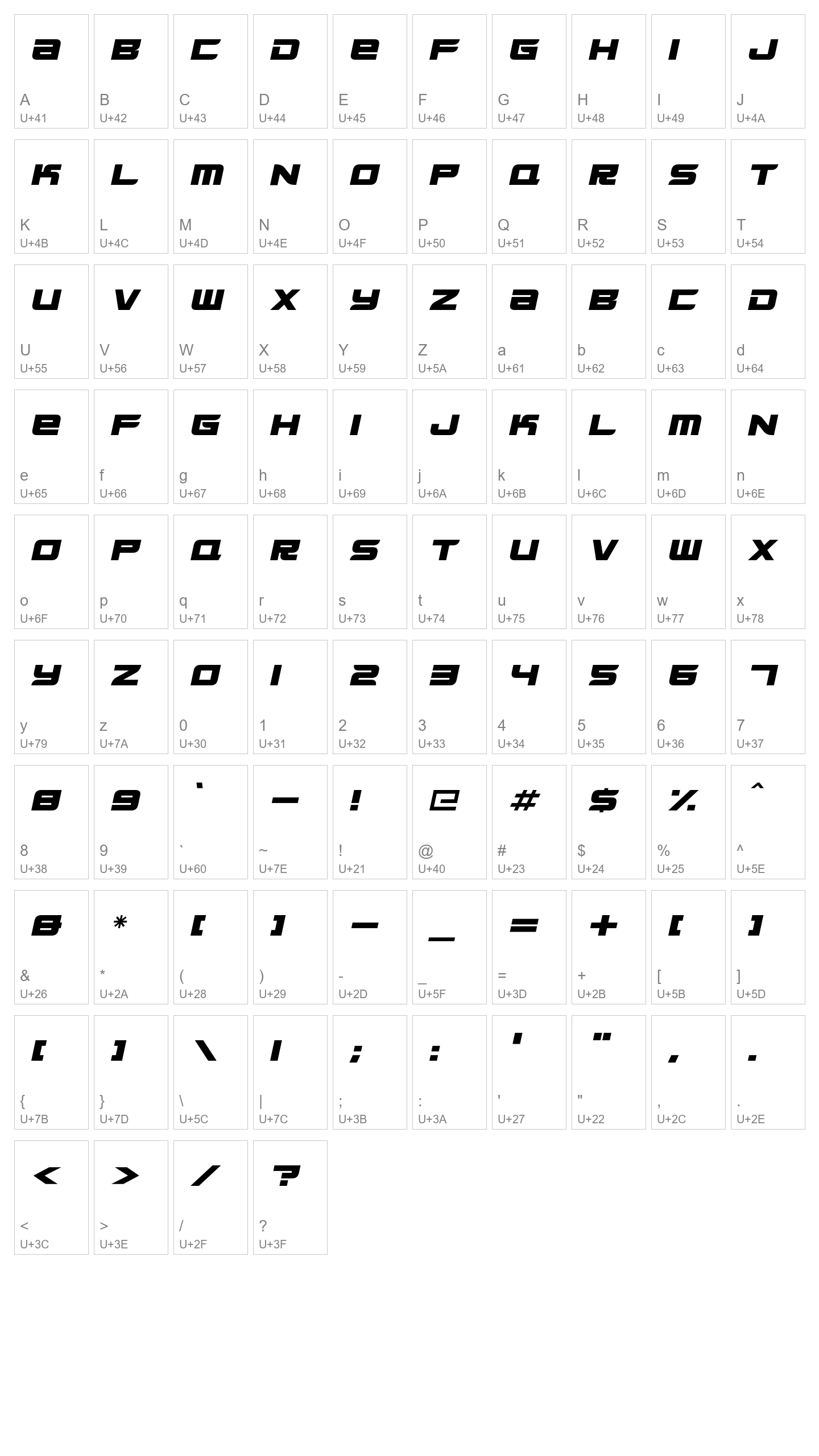 Character Map Image