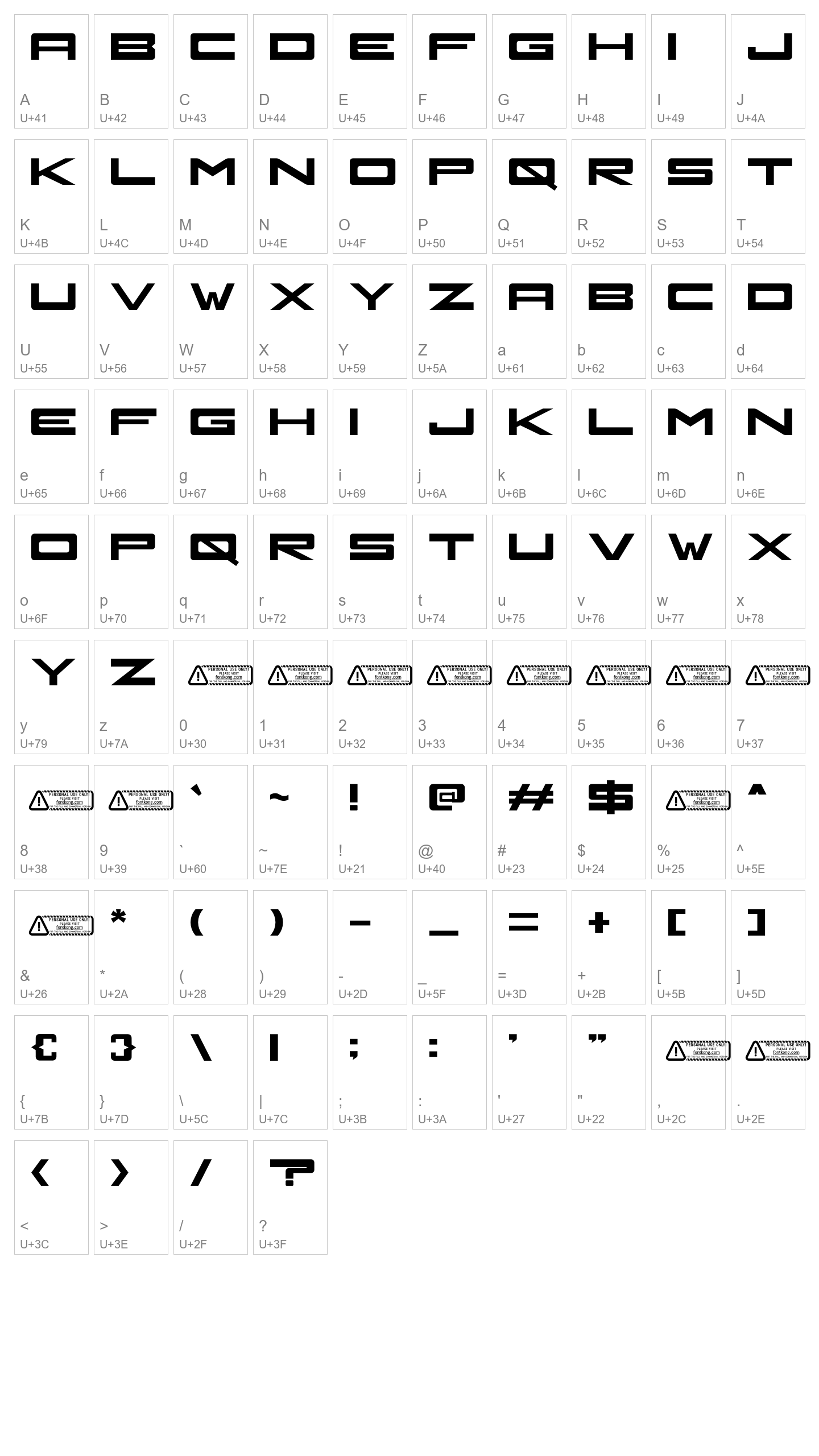 Character Map Image