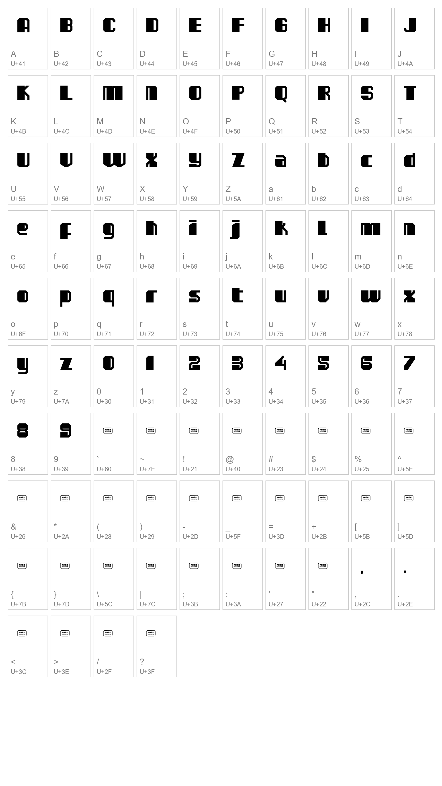 Character Map Image