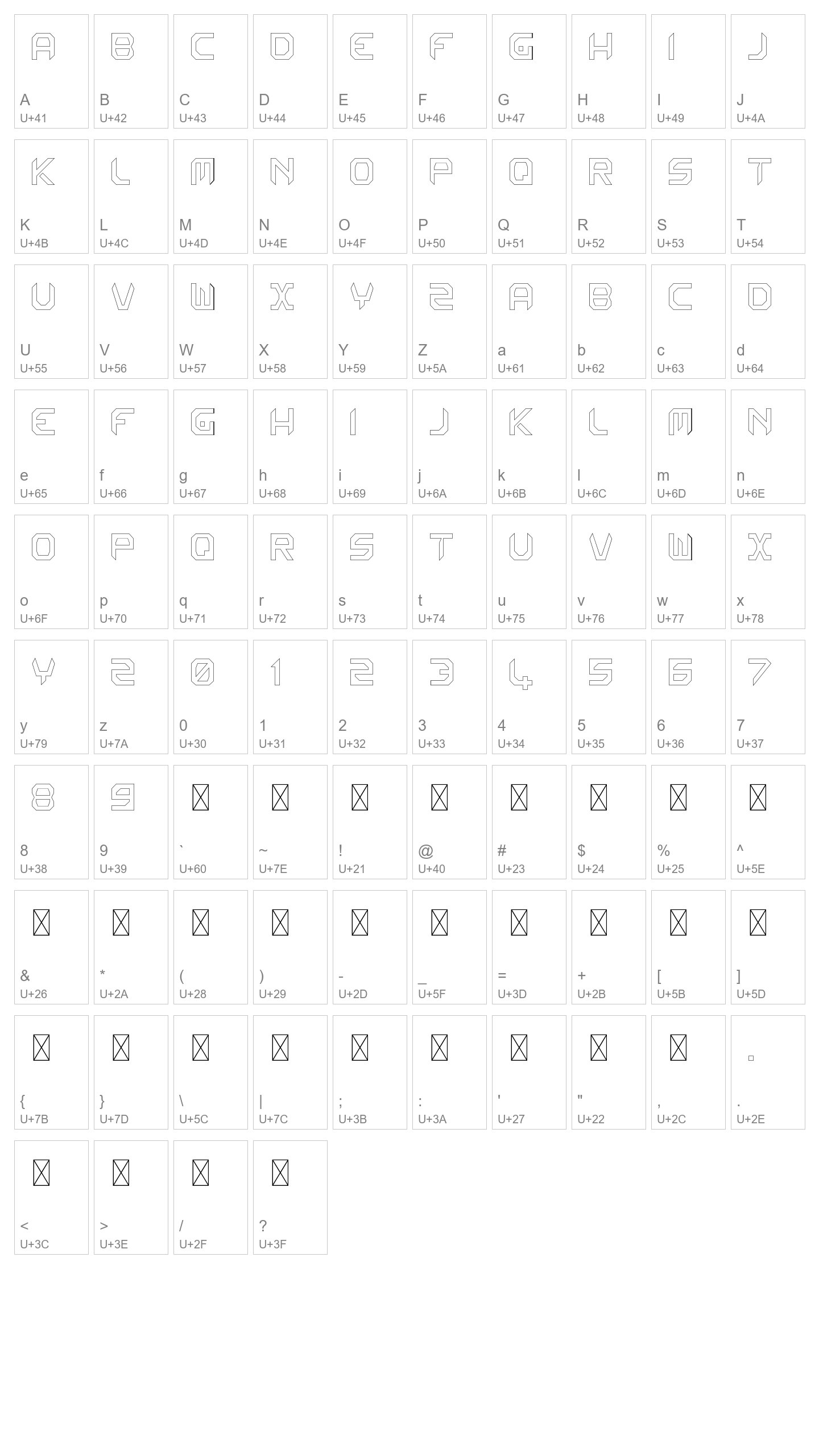 Character Map Image