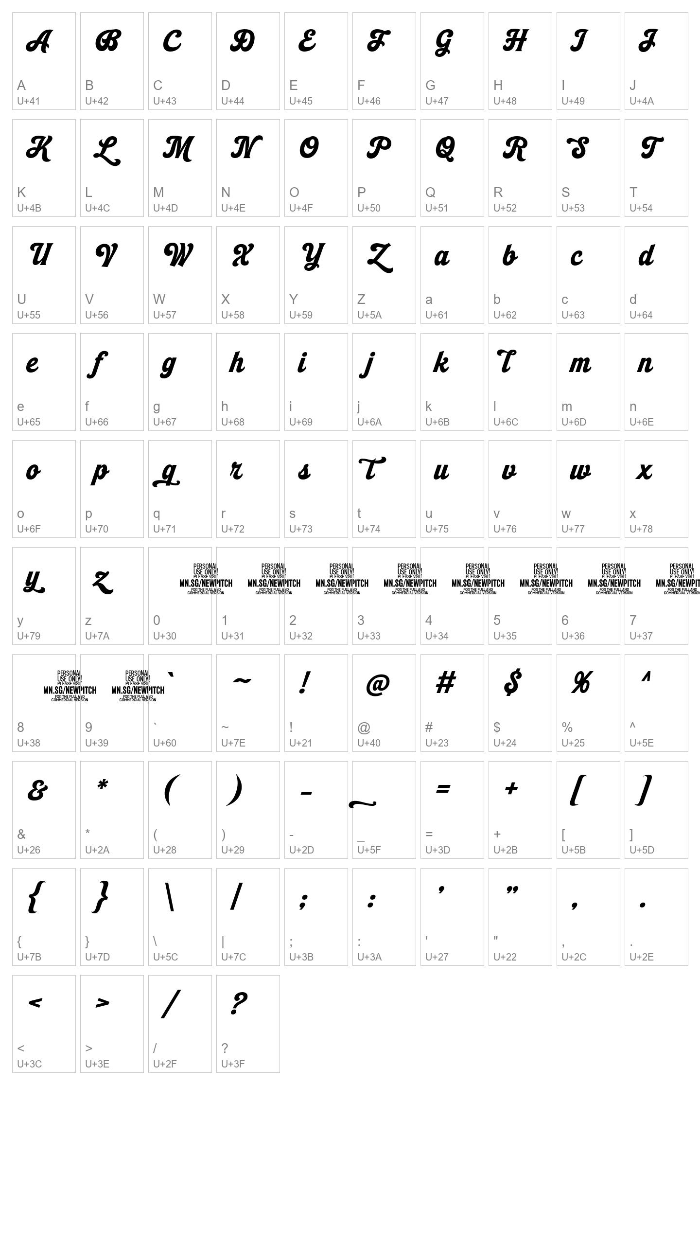 Character Map Image