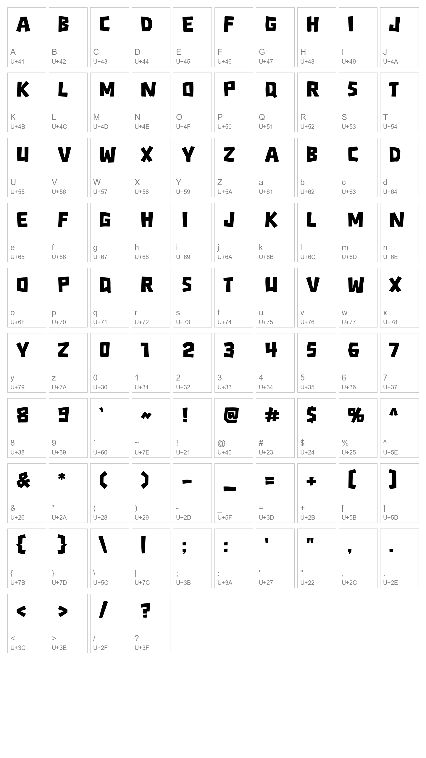 Character Map Image