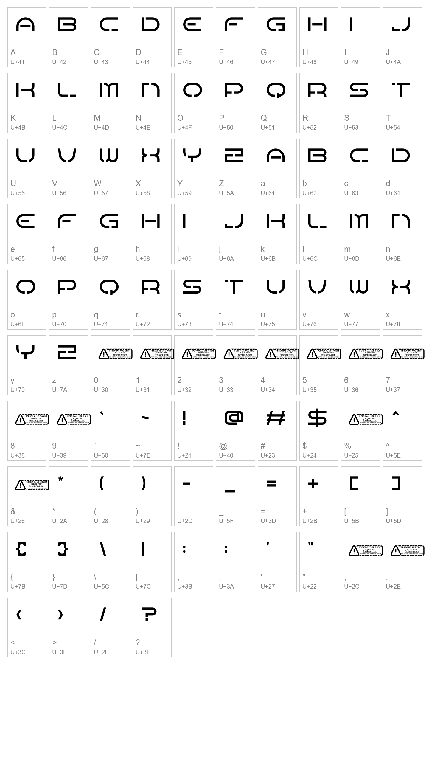 Character Map Image