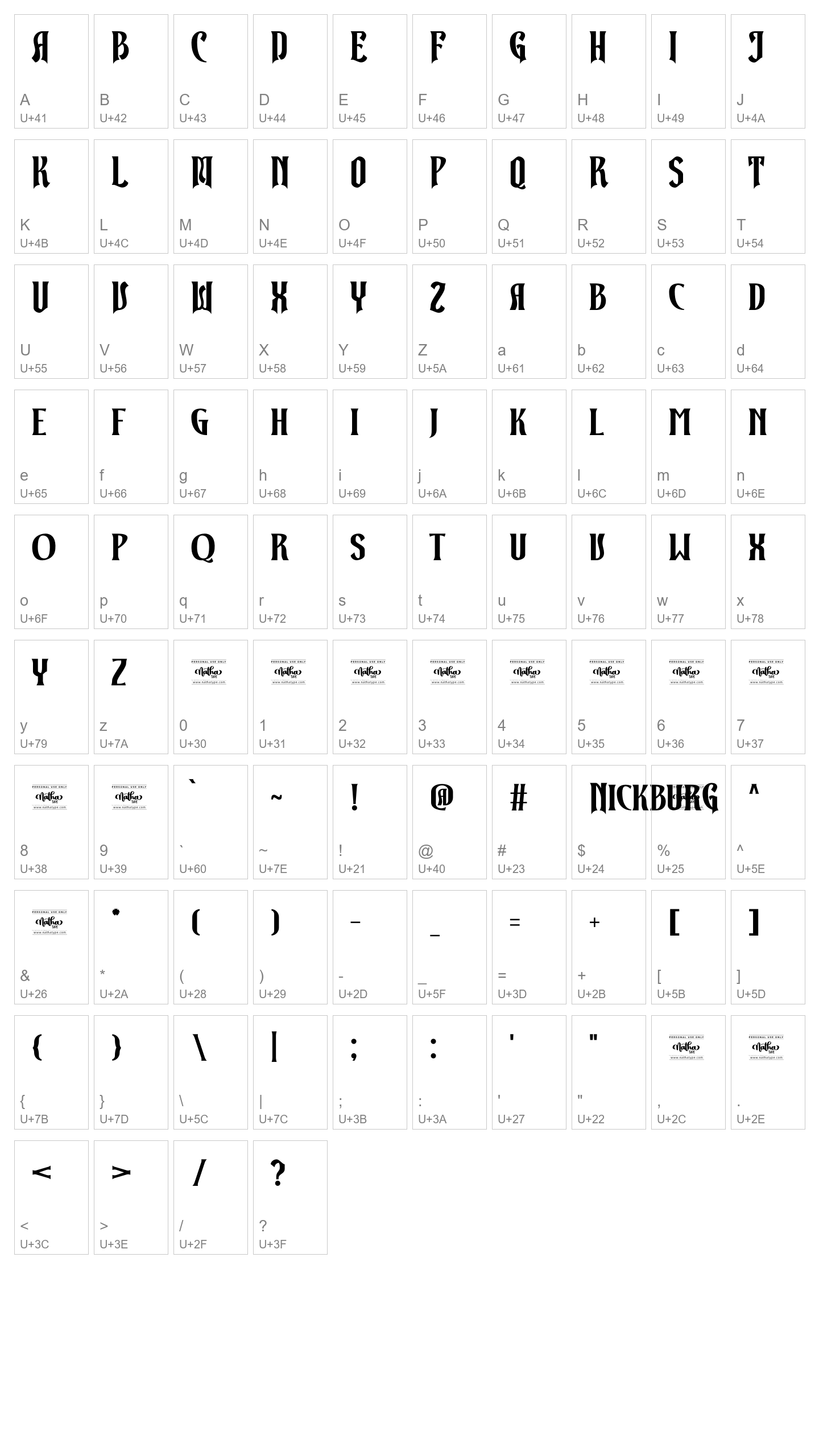 Character Map Image