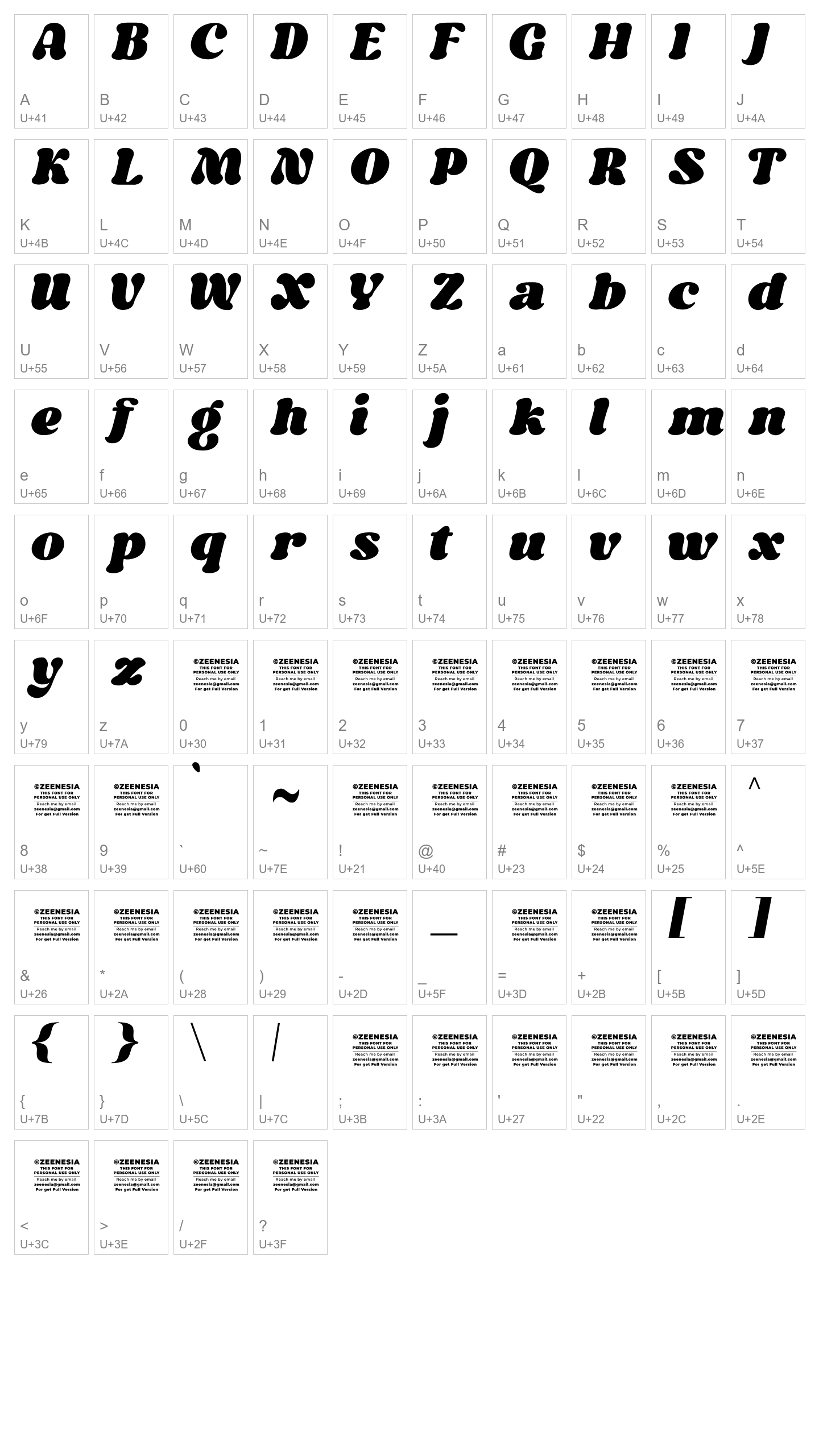 Character Map Image