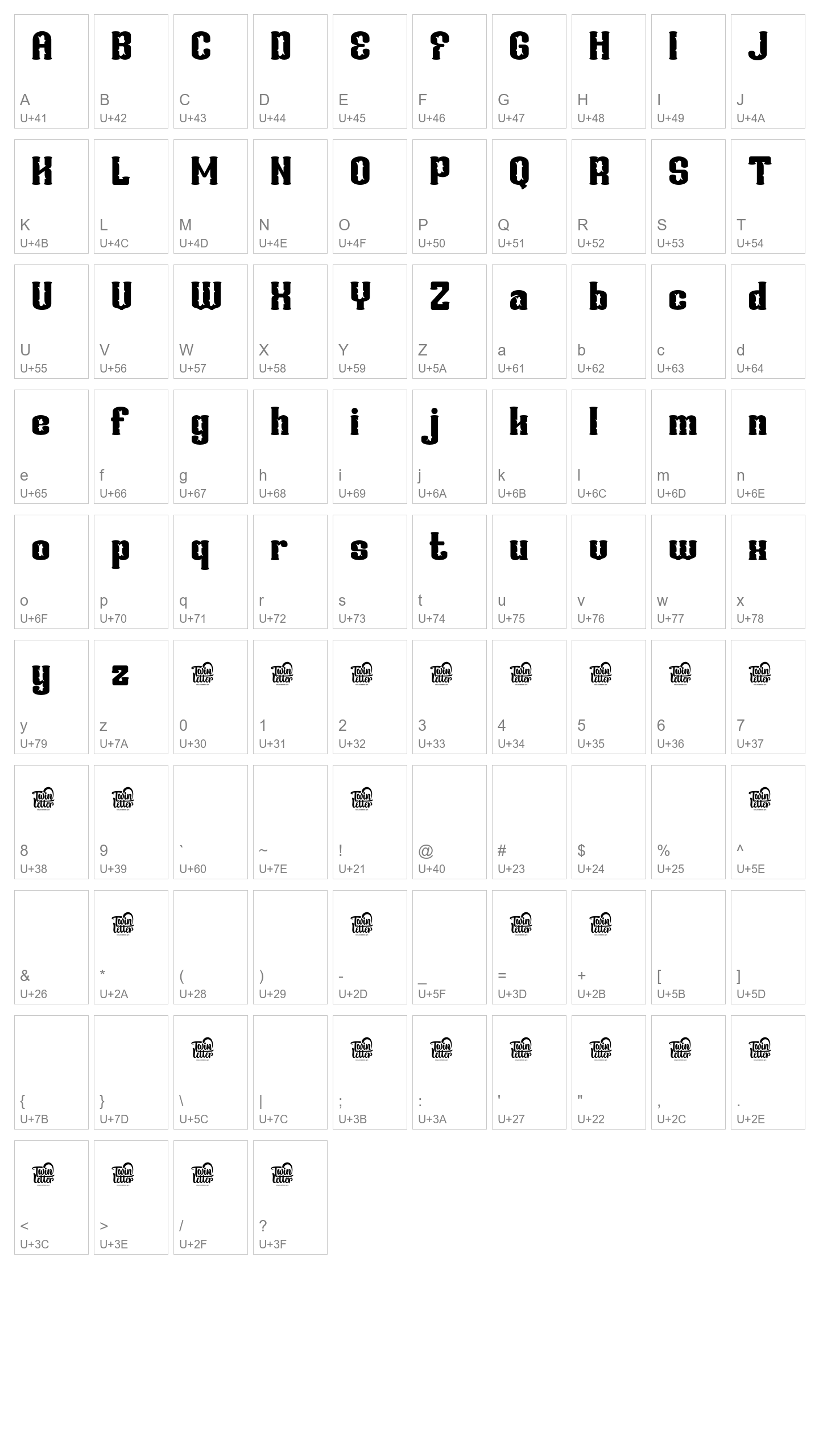 Character Map Image