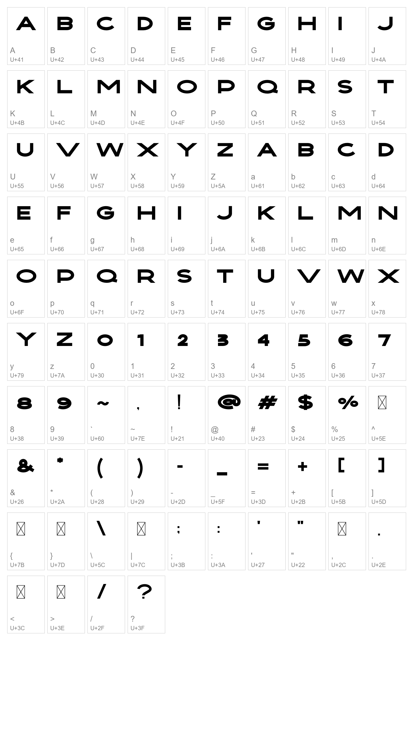 Character Map Image