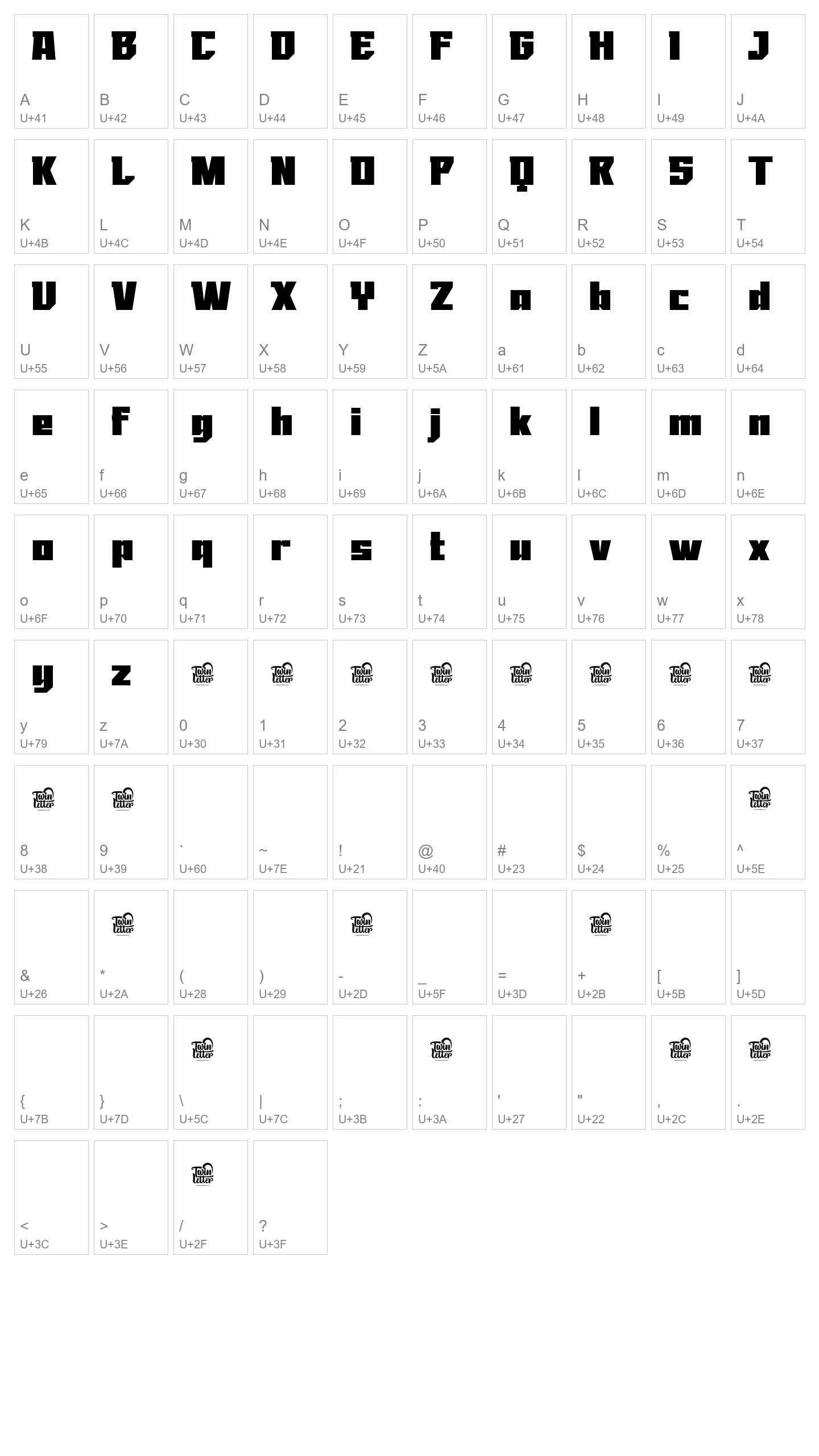 Character Map Image