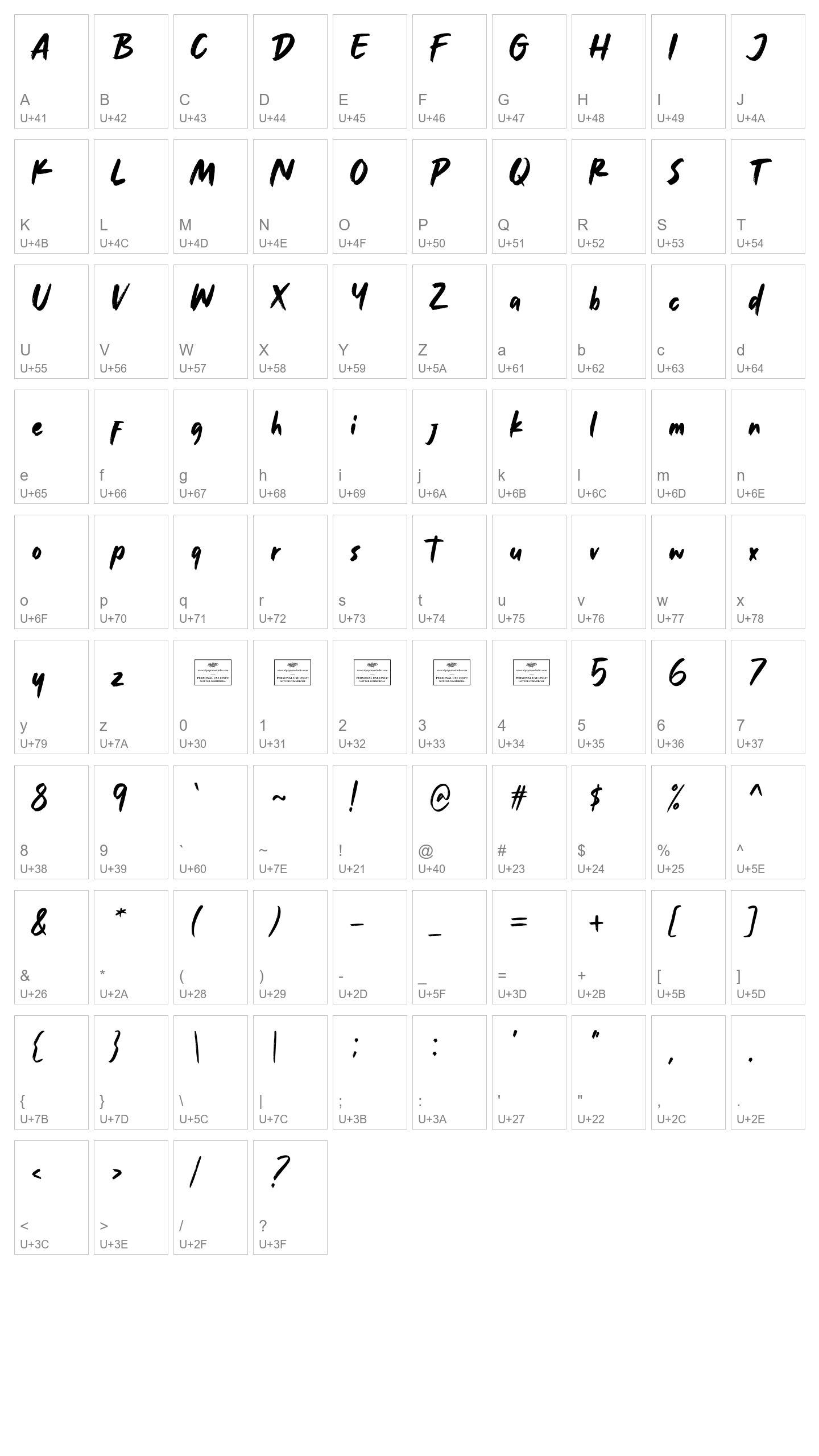 Character Map Image