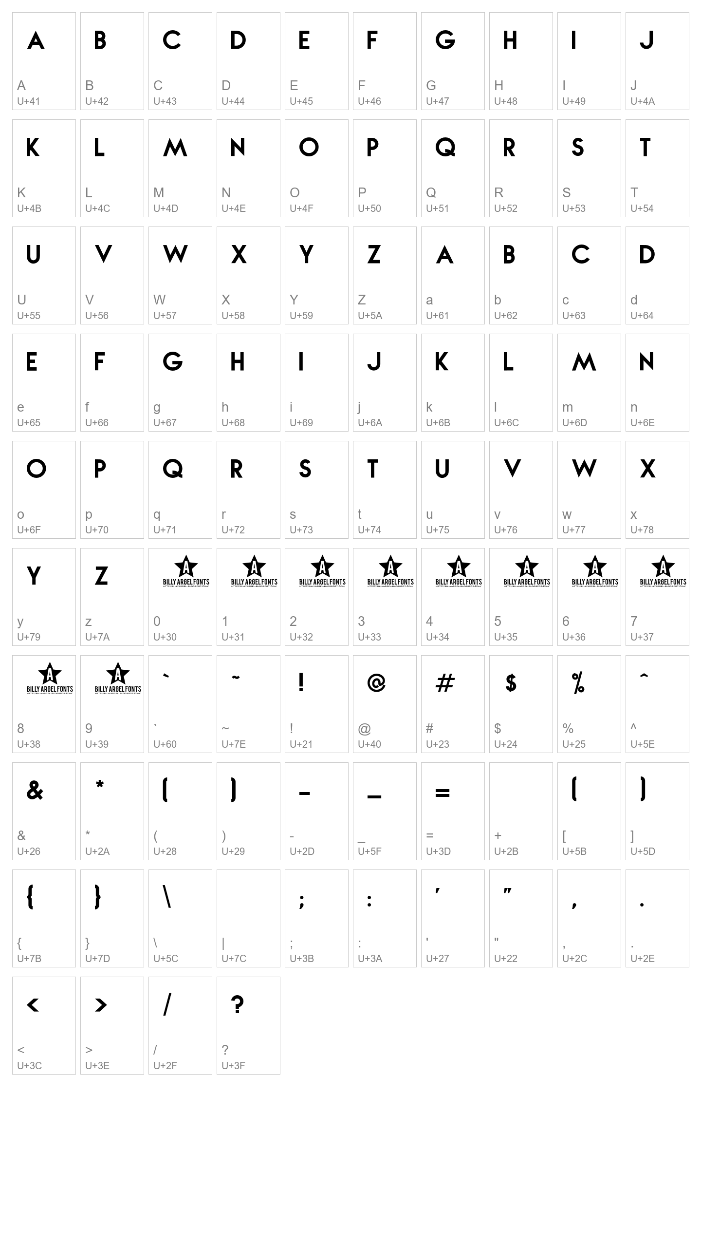Character Map Image