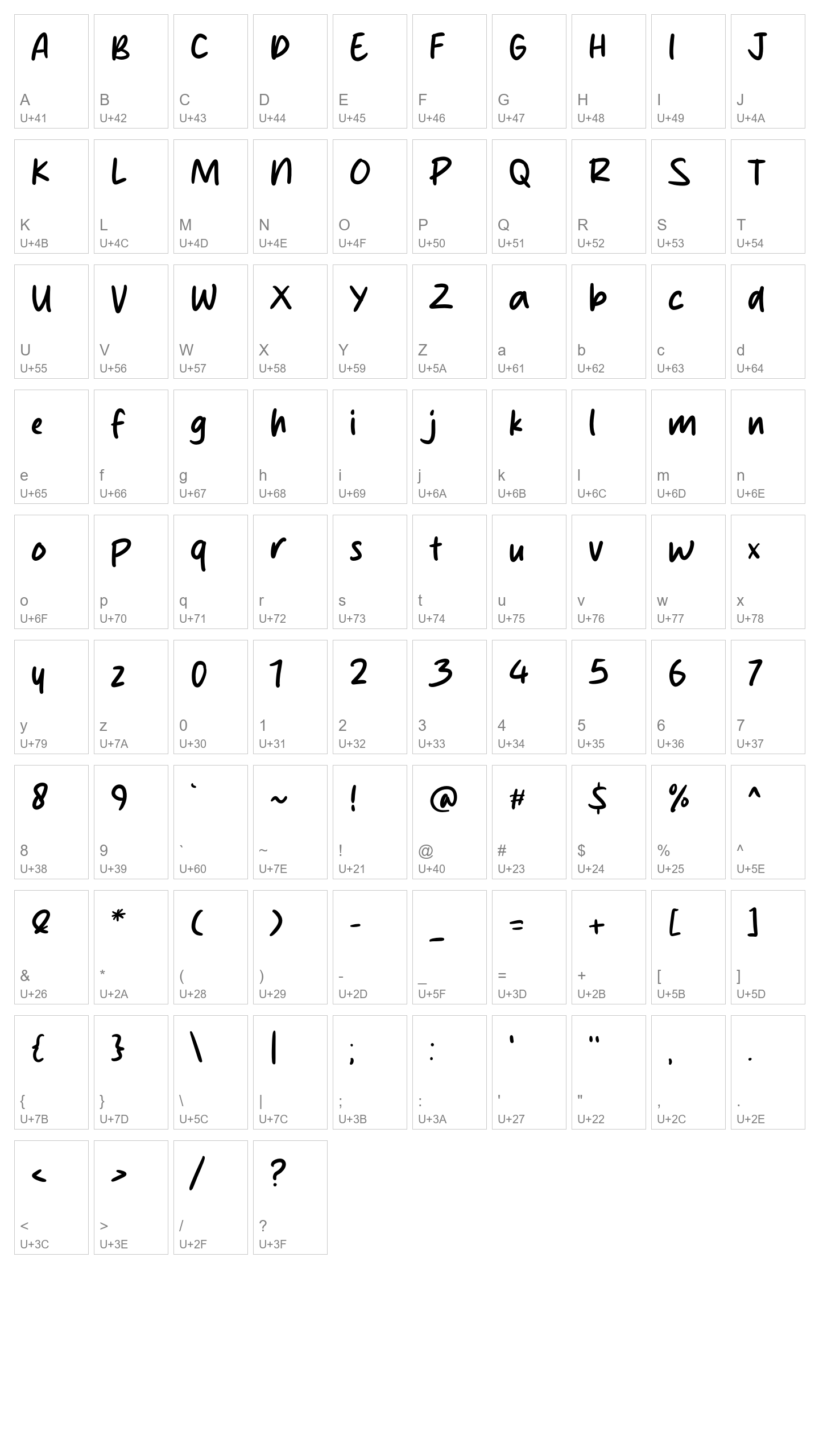 Character Map Image