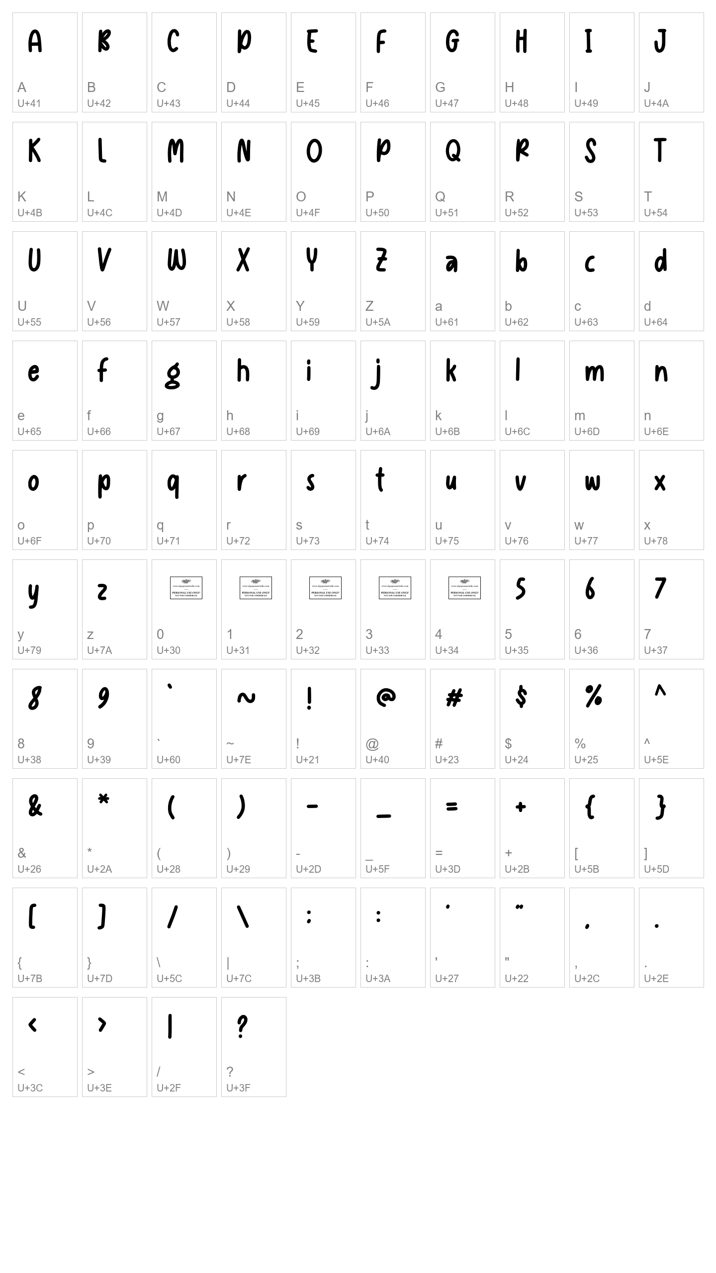 Character Map Image