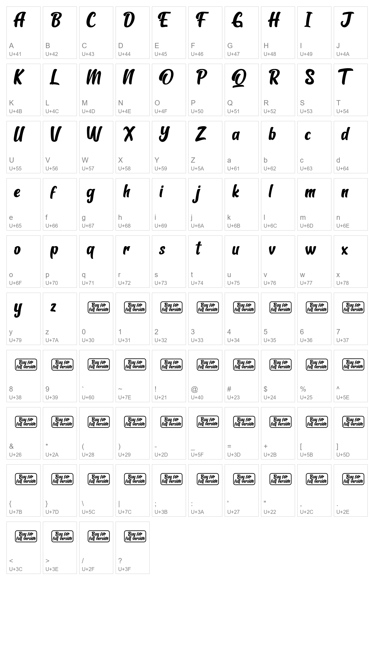 Character Map Image