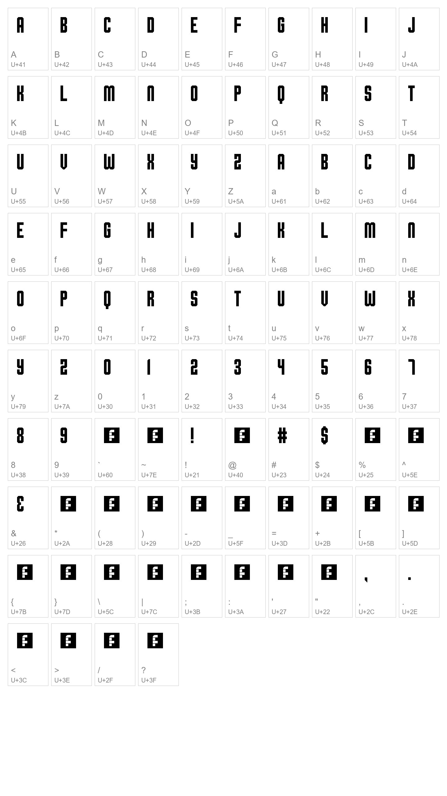 Character Map Image