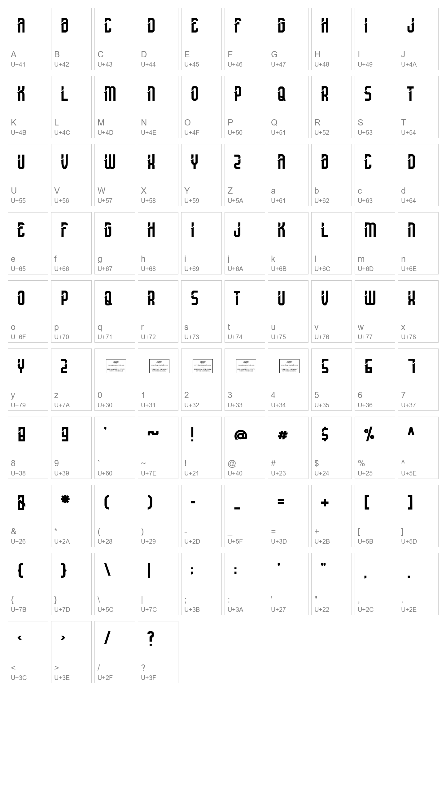 Character Map Image