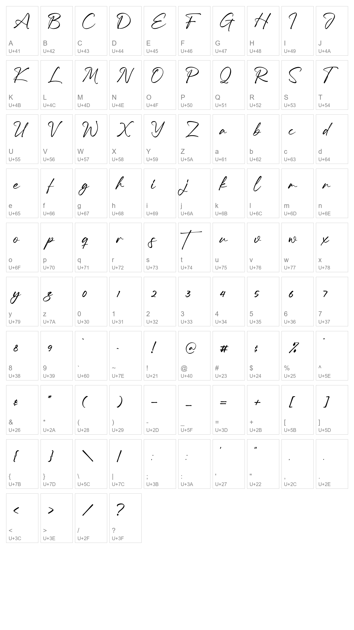 Character Map Image