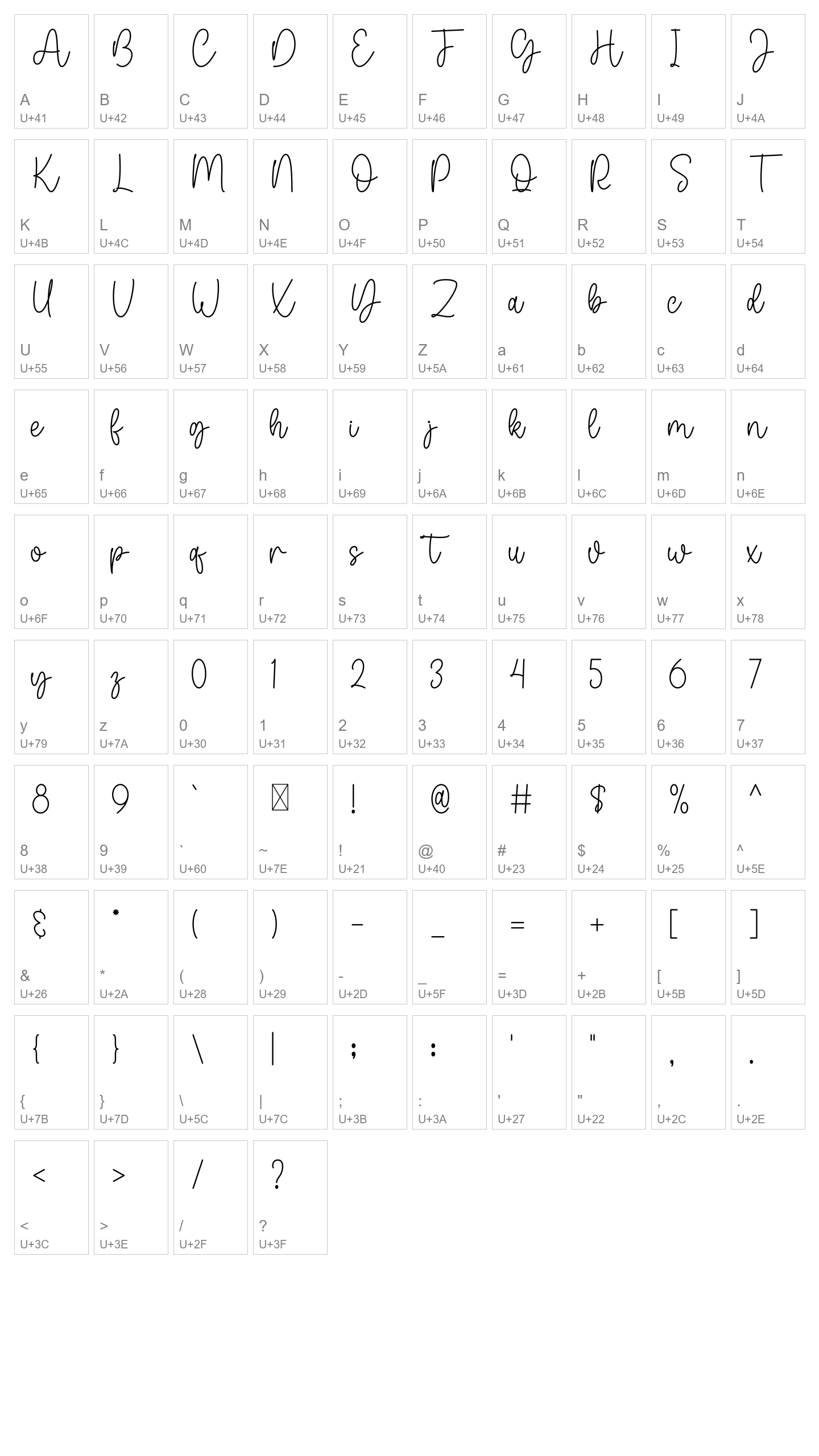 Character Map Image