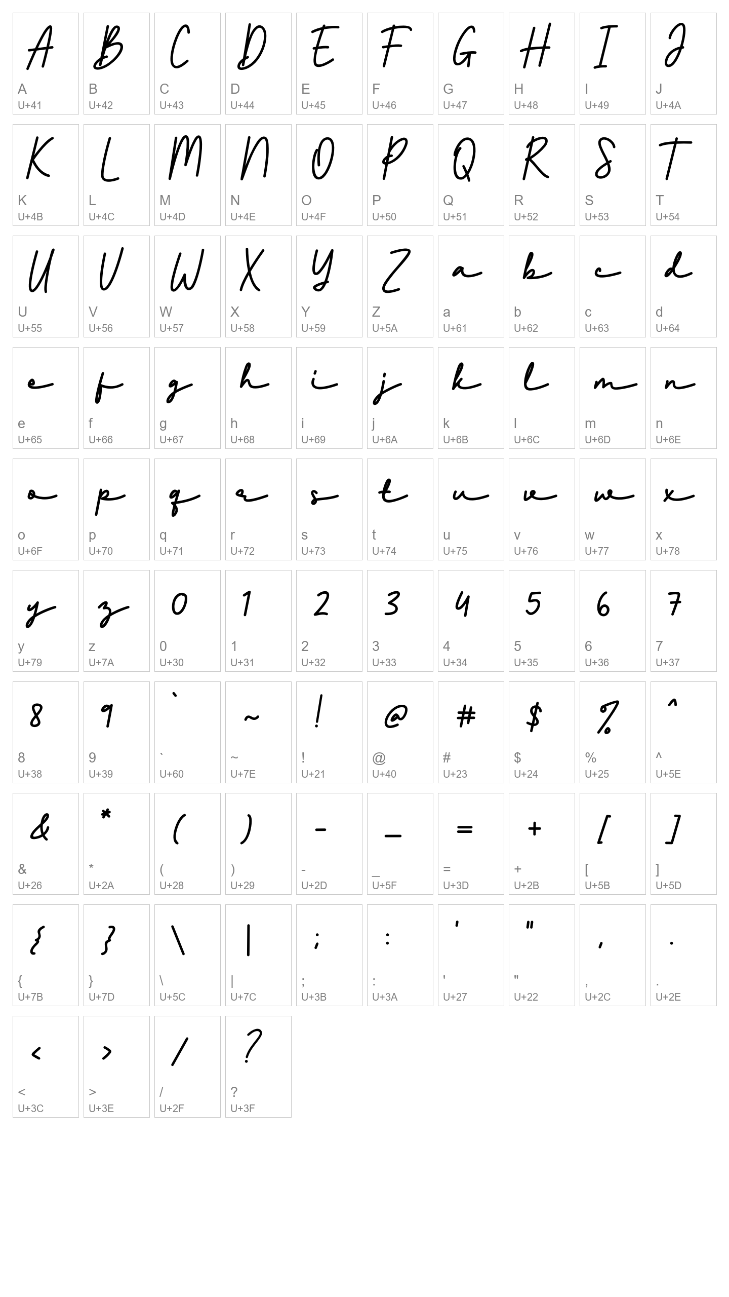 Character Map Image
