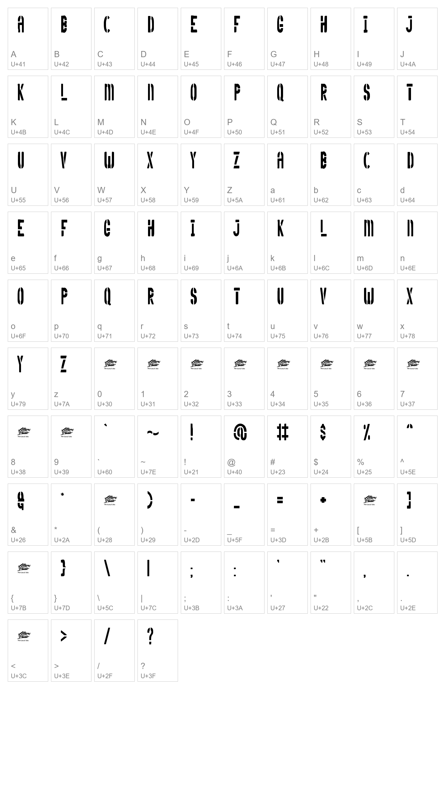 Character Map Image
