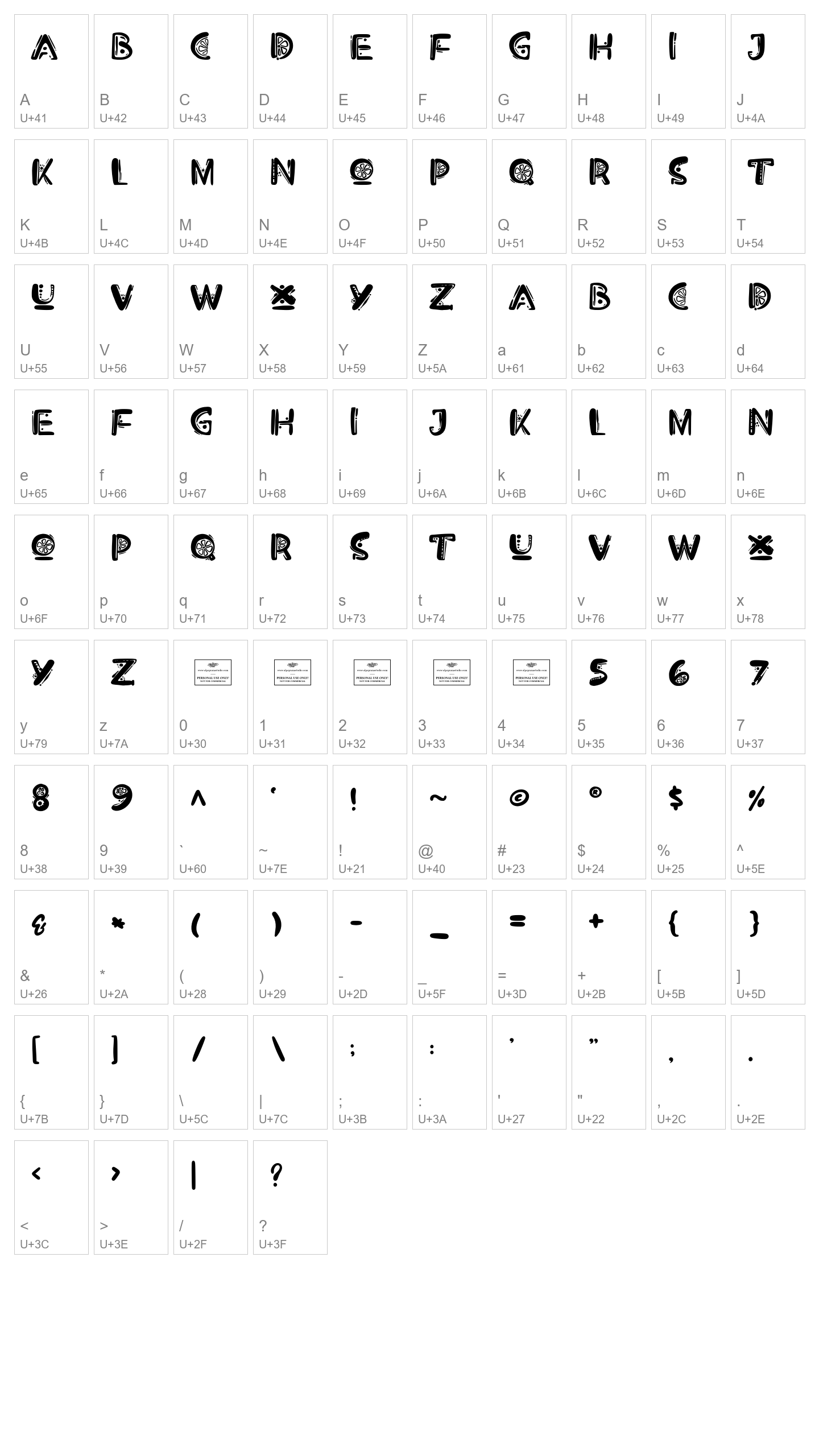Character Map Image