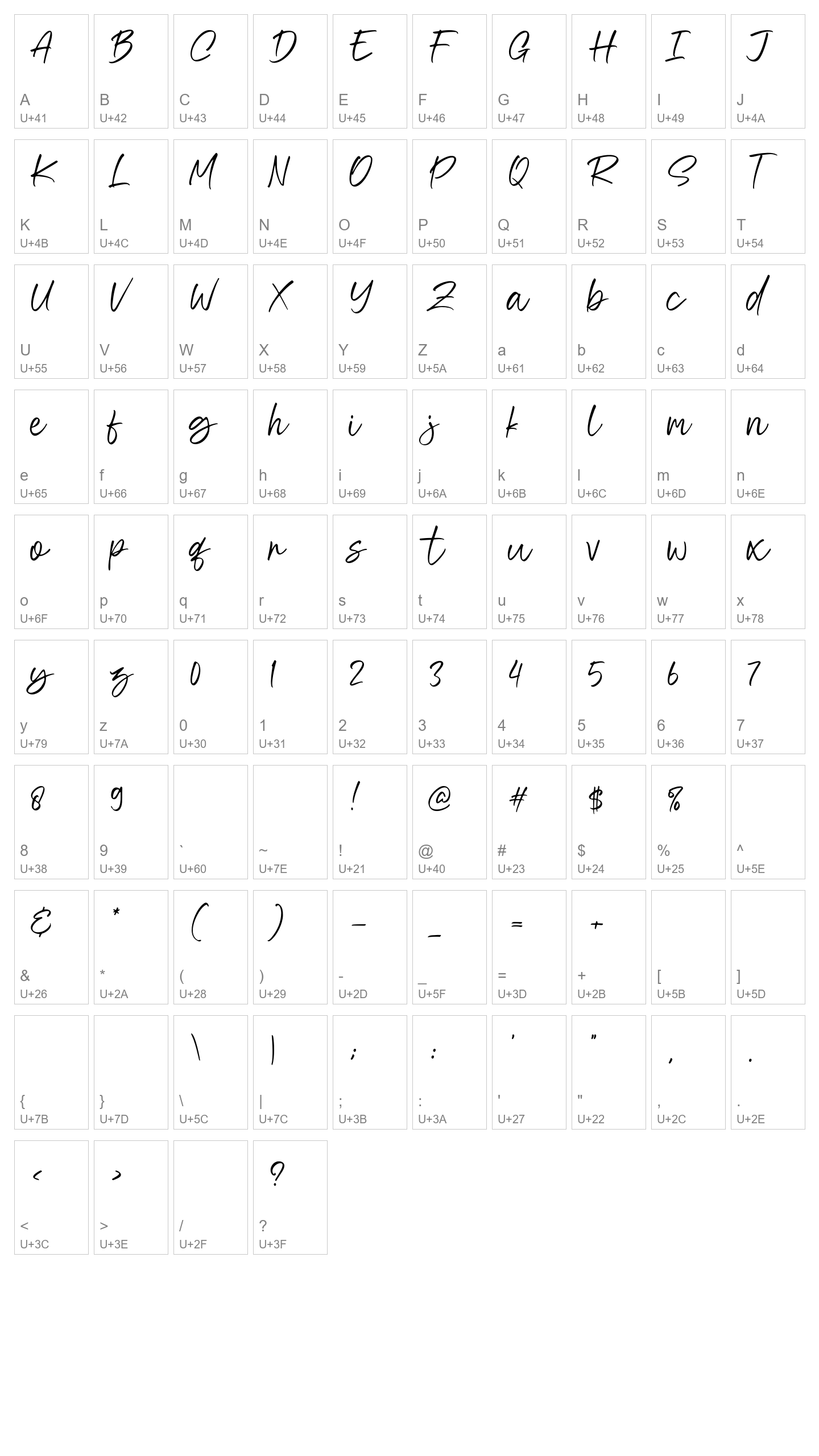Character Map Image
